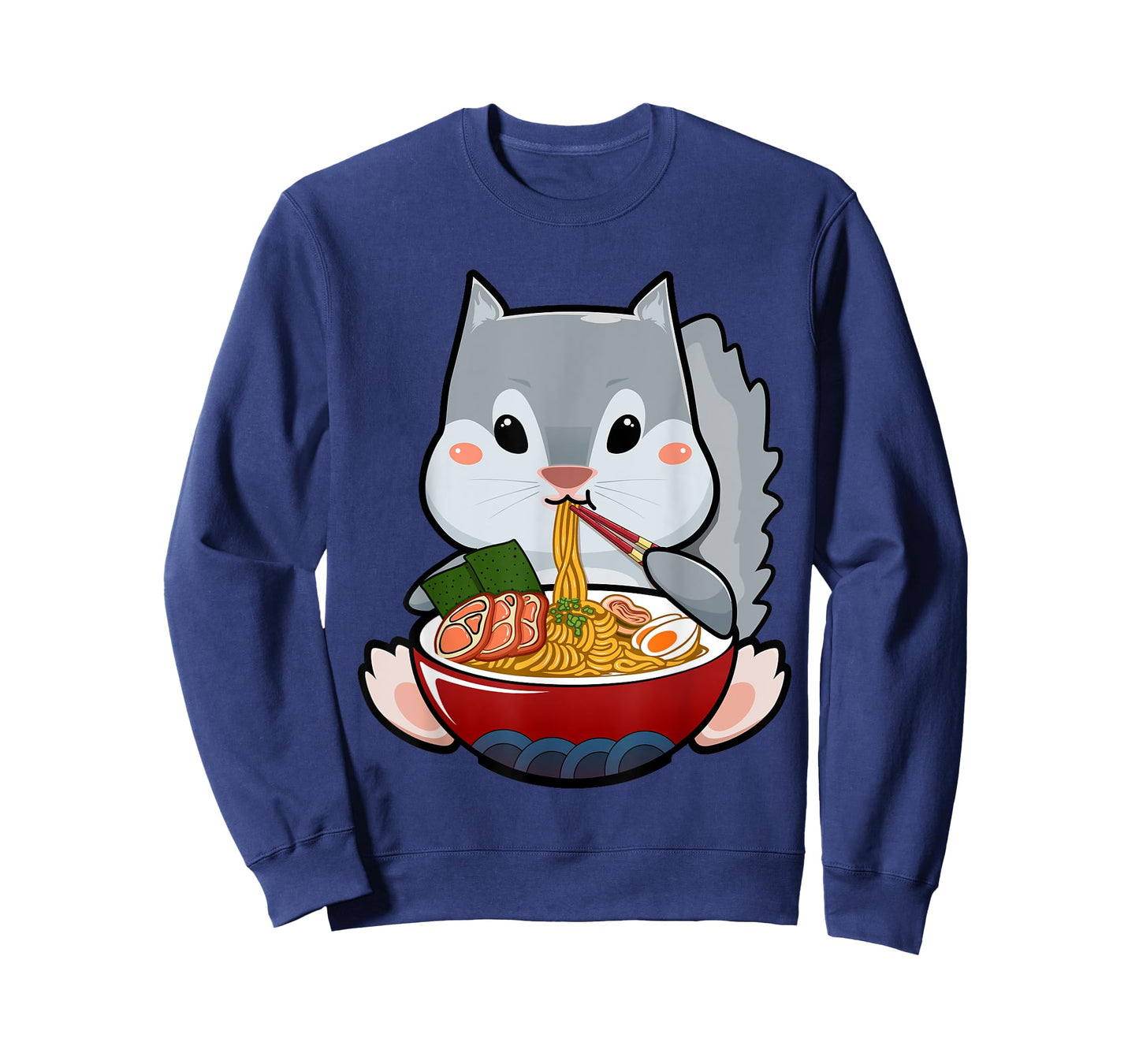 Momonga Squirrel Eating Ramen Noodle Funny Kawaii Udon Anime T-Shirt