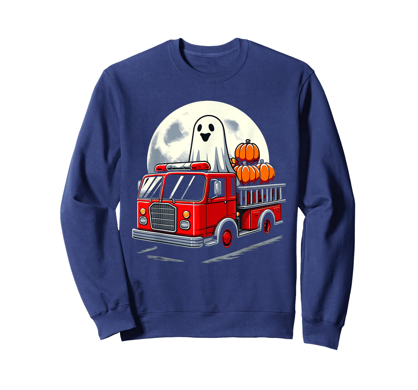 Halloween Ghost Firetruck Funny Pumpkins For Kids T-Shirt
