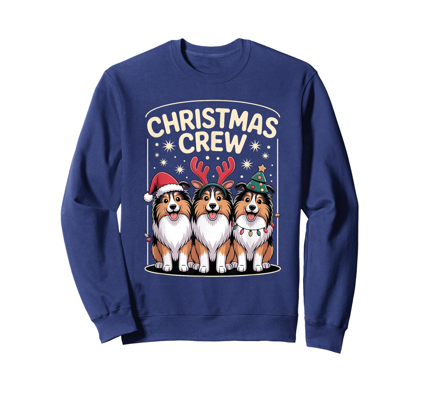 Christmas Crew Puppy Dog Funny Christmas Shetland Sheepdog T-Shirt