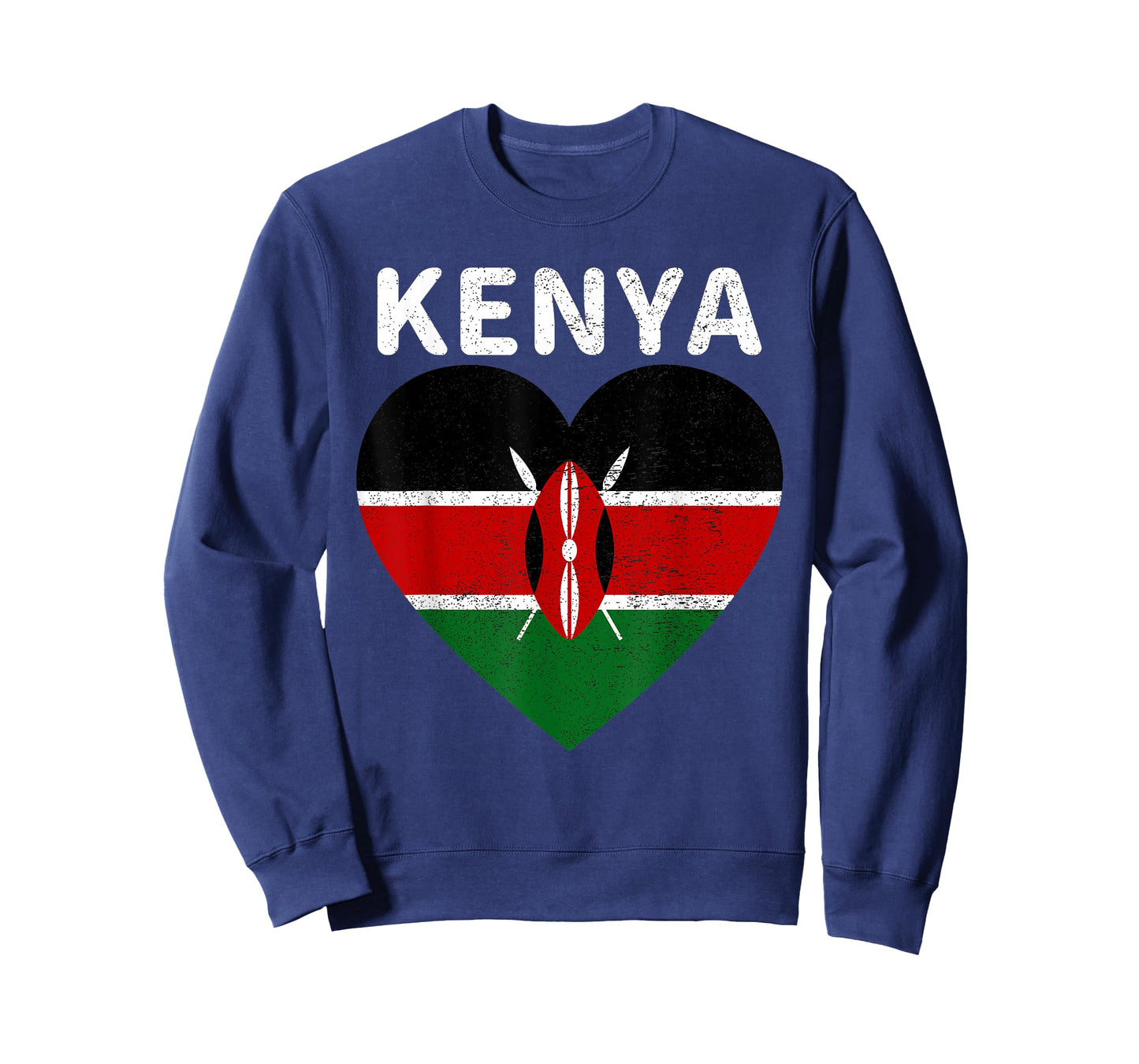 I Love Kenya Kenyan Africa Pride Flag Print Vintage Retro T-Shirt