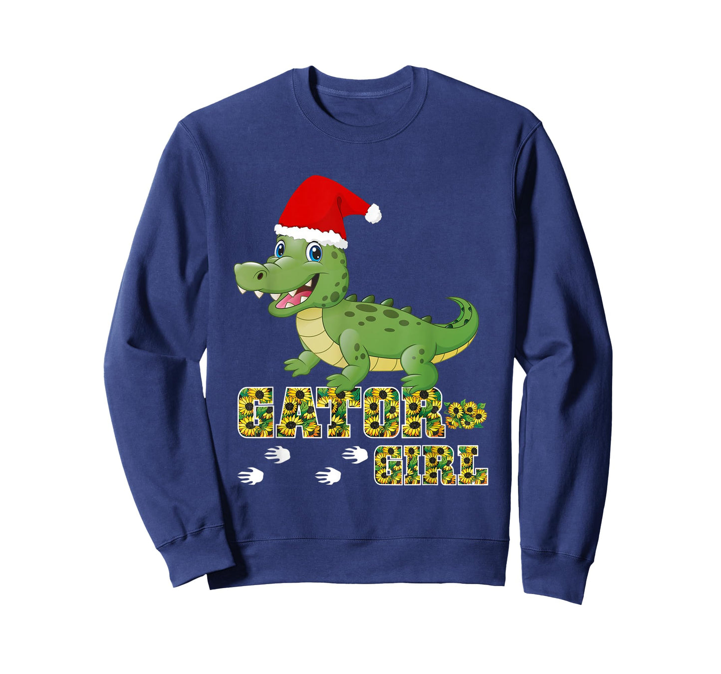 Christmas Gator Girl Santa Hat Florida Alligator Crocodile T-Shirt