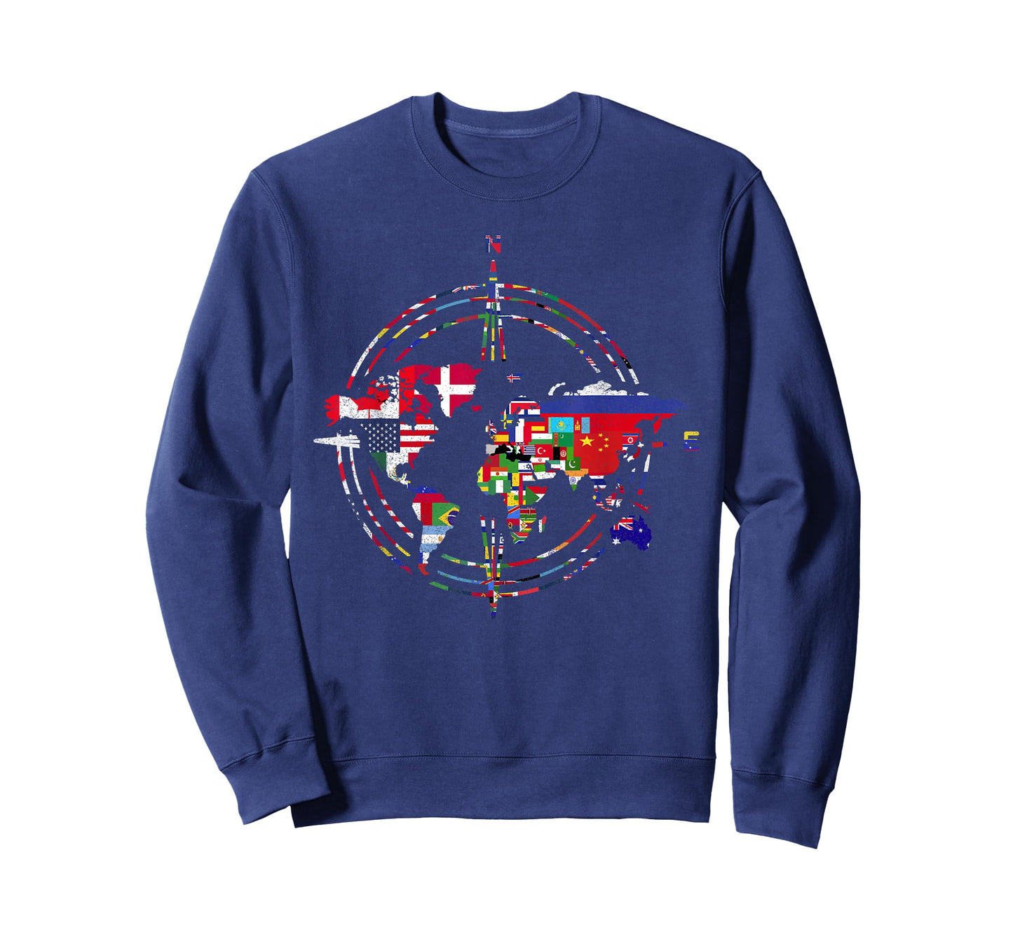 International Flags Compass World Travel World Map T-Shirt