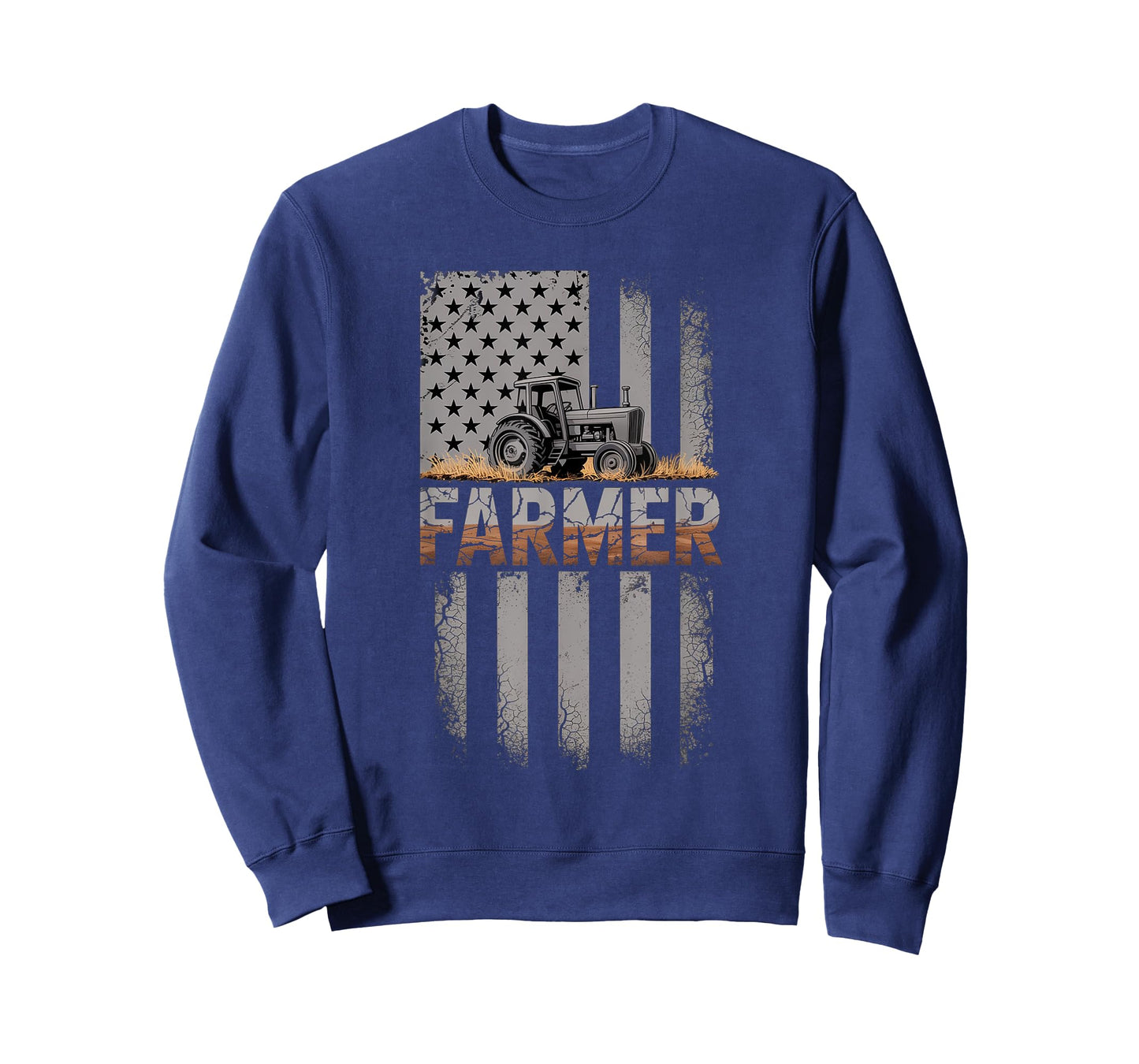 Farmer Flag Tractor Vintage American Rural Pride T-Shirt