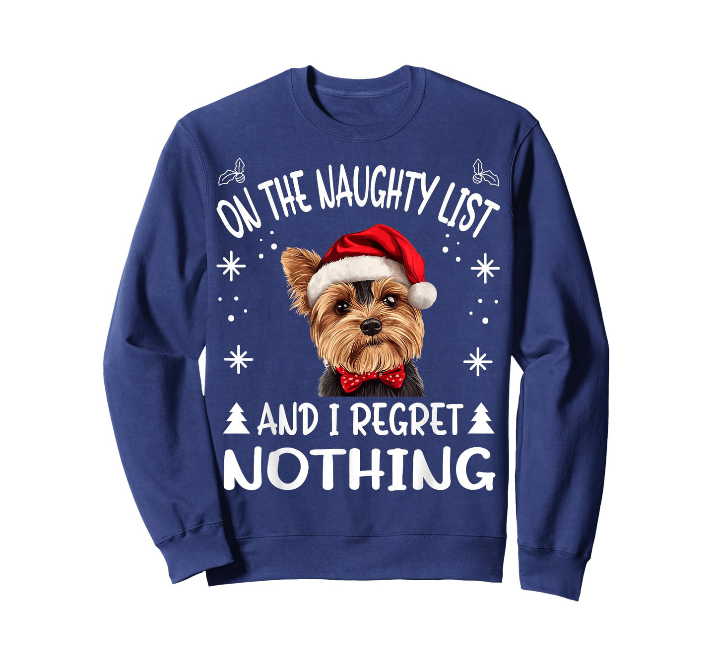 Cute Yorkshire Terrier Yorkie dog Dog Christmas On The Men Women T-Shirt