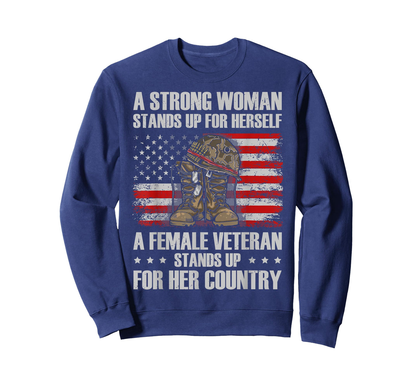 A Female Veteran Stands for Her Country Women Veteran Mom T-Shirt