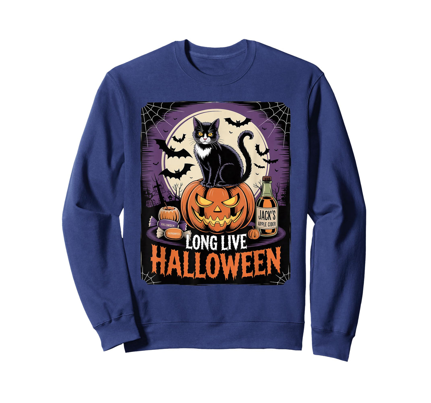 Long Live Halloween Cat Pumpkin Cider Fall Fun T-Shirt