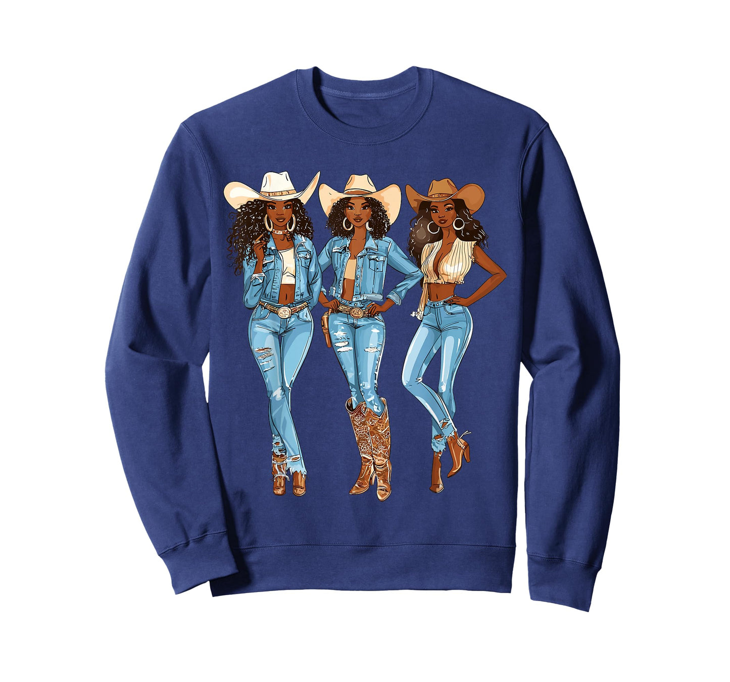 Black African American Cowgirl Western Country Texas Rodeo T-Shirt
