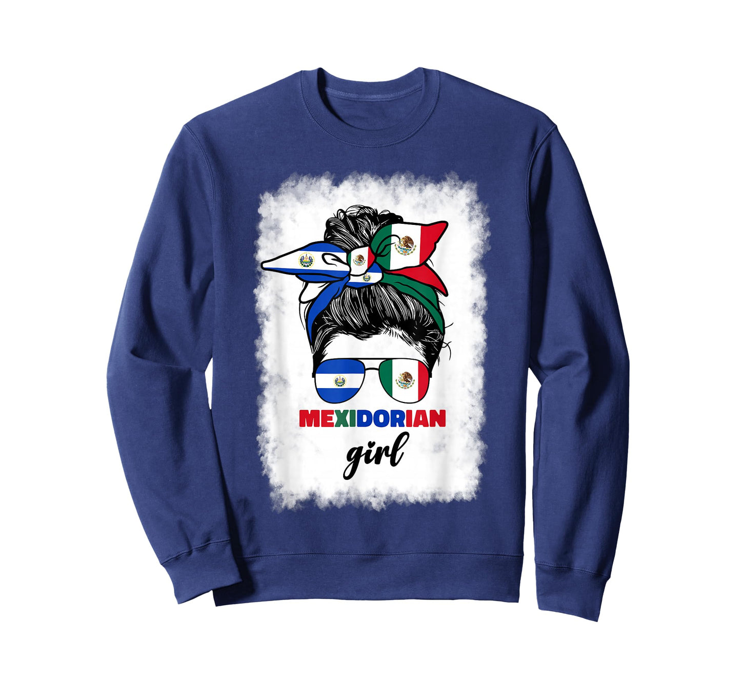 Half Mexican And Salvadorian Mexico El Salvador Flag Girl T-Shirt