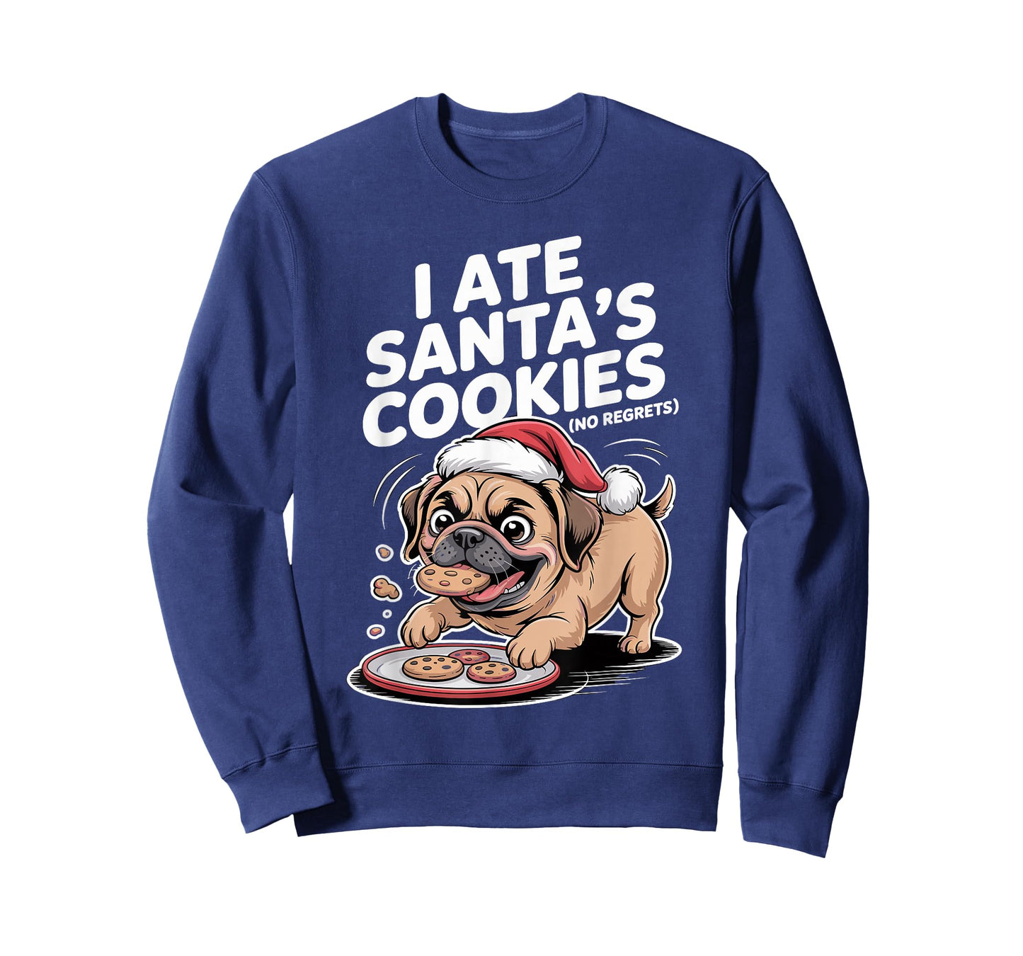 I Ate Santas Cookies Xmas Puppy Funny Christmas Puggle T-Shirt