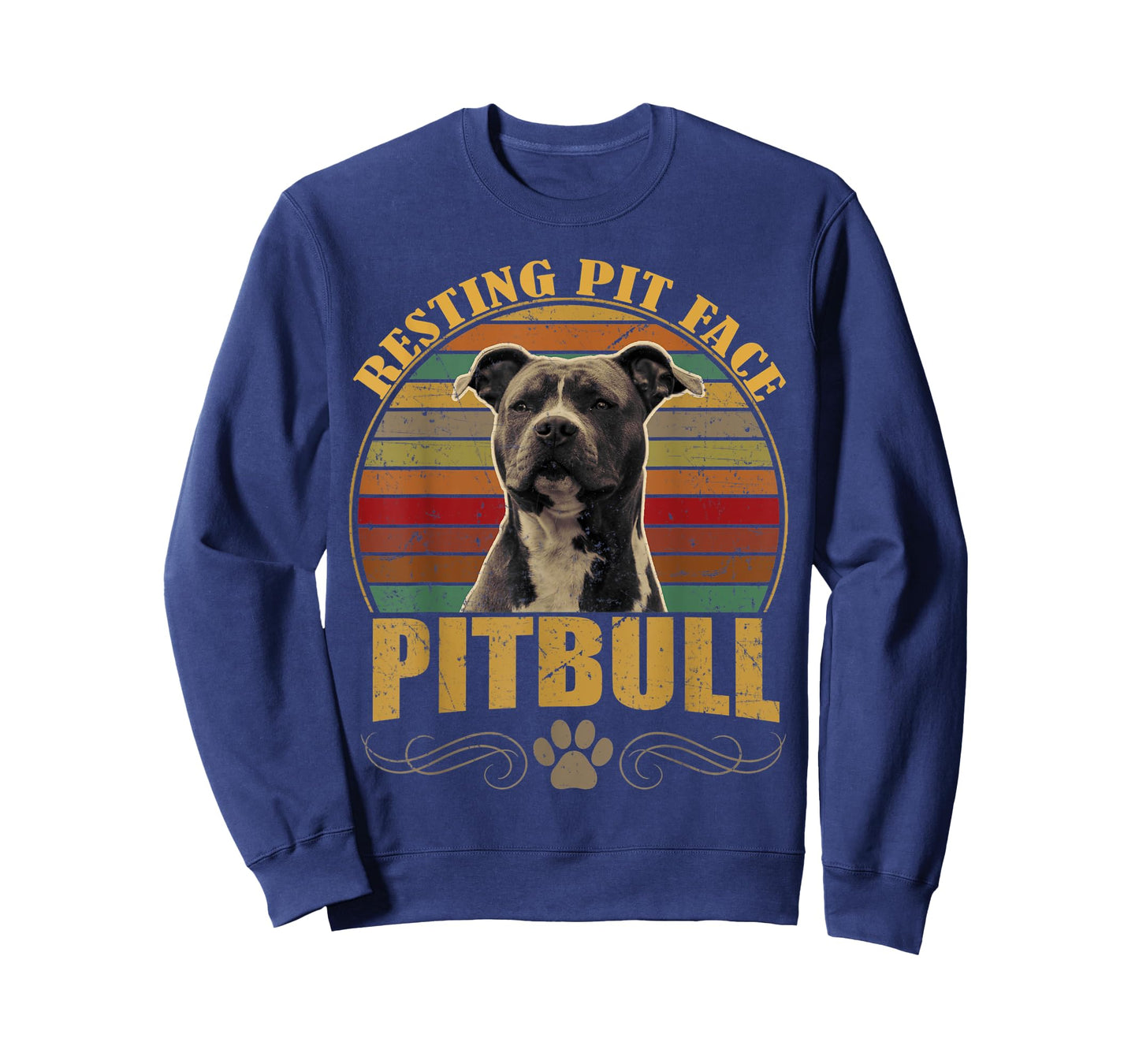 Resting Pit Face Pitbull Dog Owners Vintage Pitbull Dog Gift Men Women Kids T-Shirt