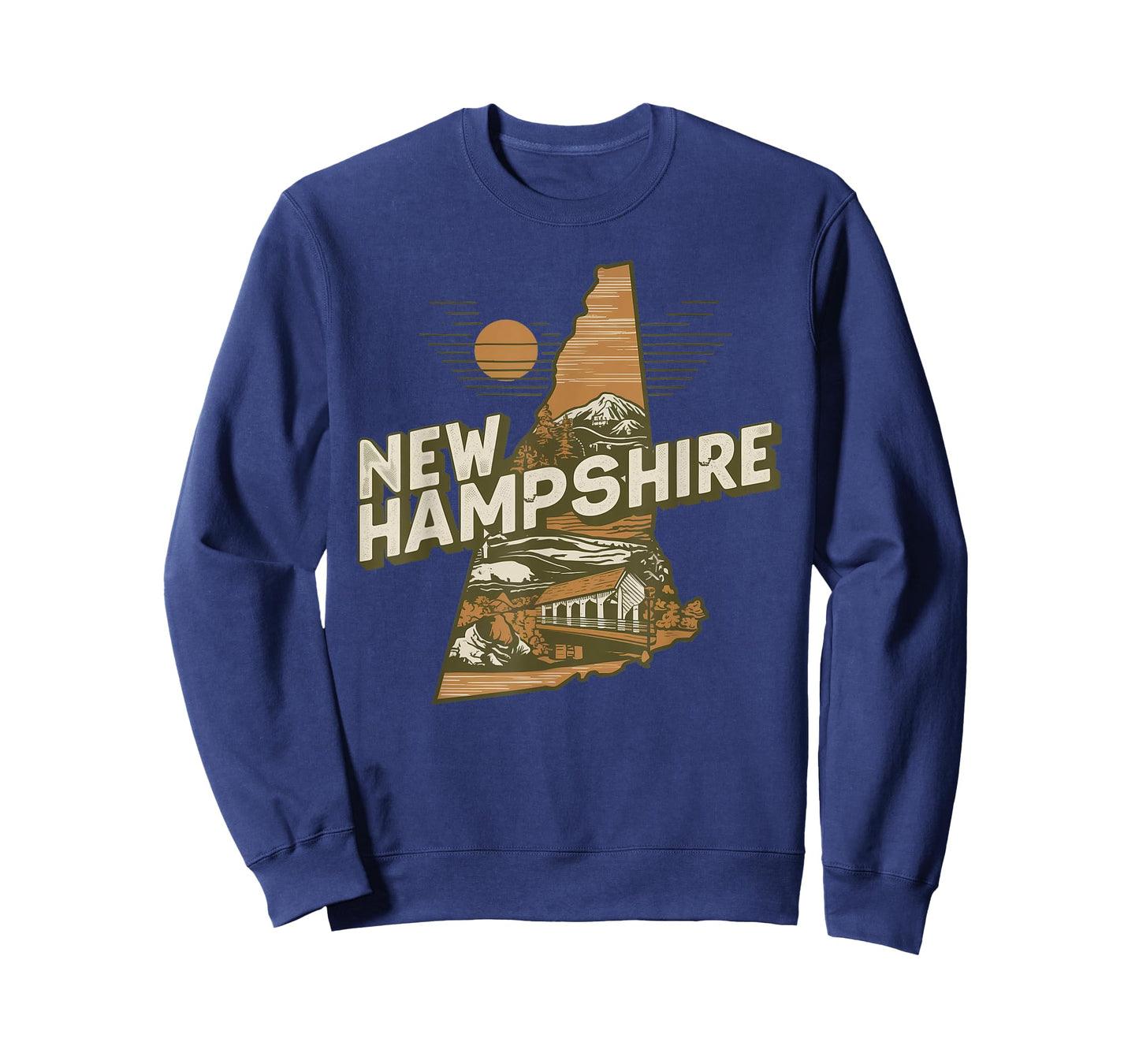 New Hampshire Souvenirs for Men, Women & Kids New Hampshire Retro State T-Shirt - Black, Small