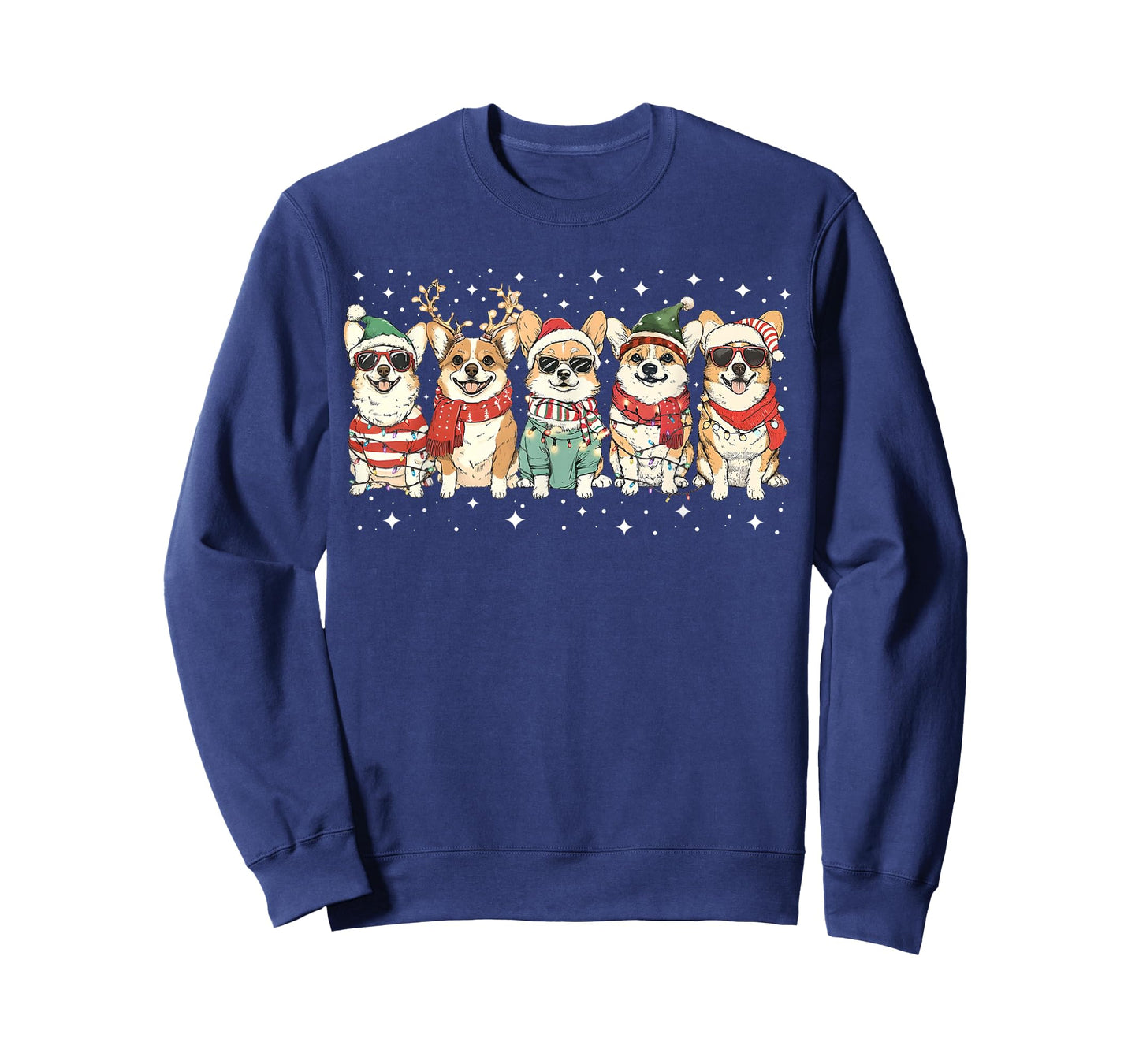 Corgi Santa Christmas Lights Xmas PJ Dog Lover Merry Corgmas T-Shirt