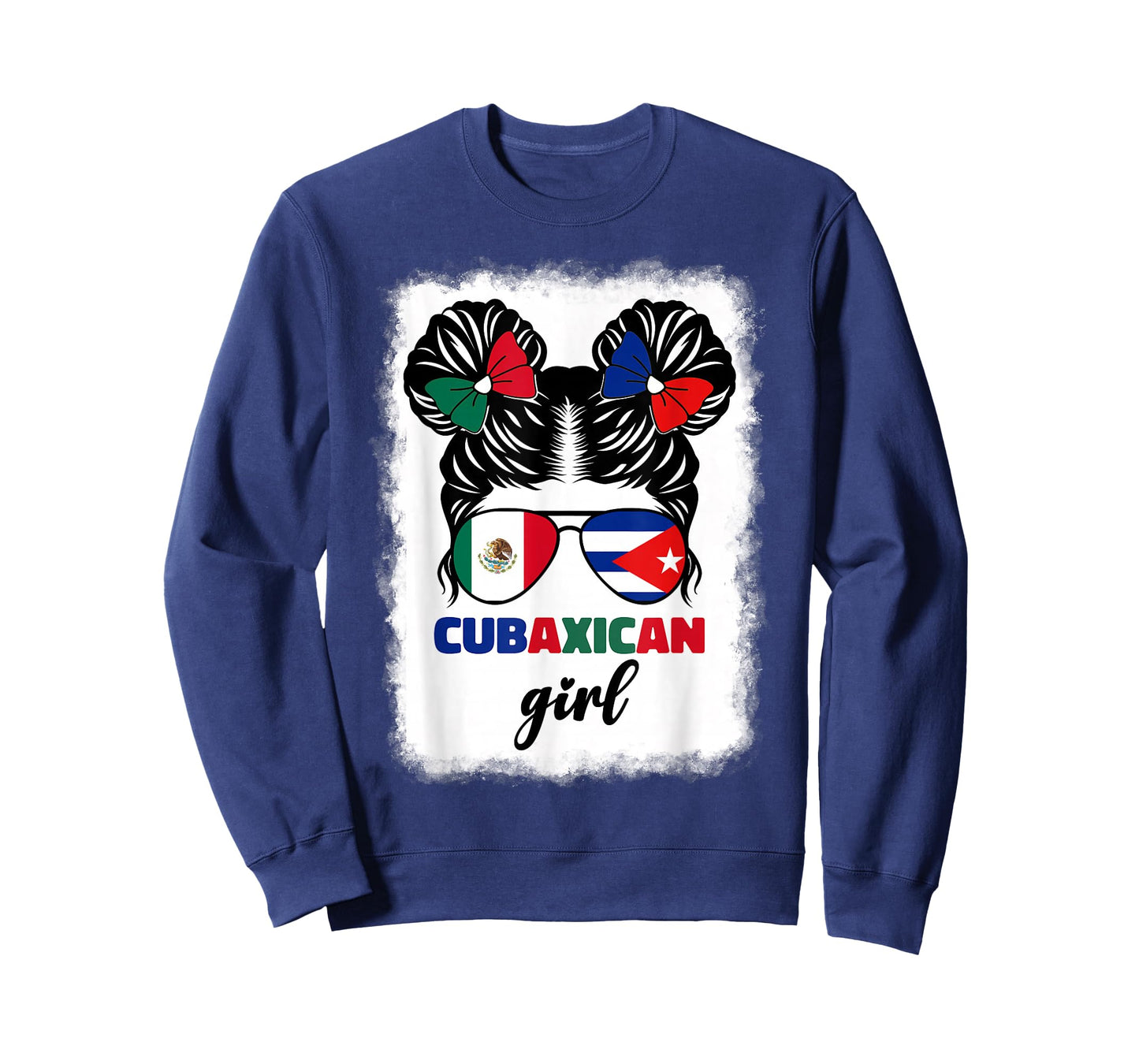Half Mexican And Half Cuban Mexico Cuba Flag Girl Kids Girls T-Shirt