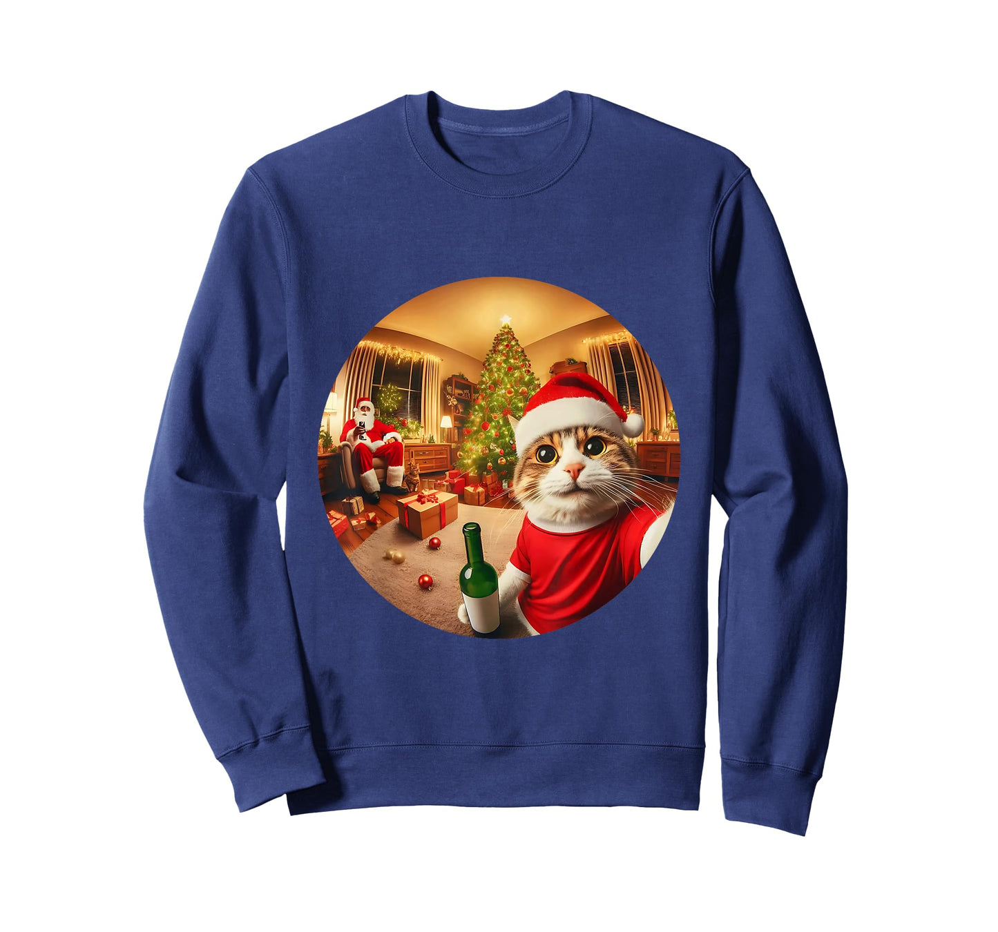 Funny Cat Selfie Racoon Santa Christmas Dog Trending T-Shirt