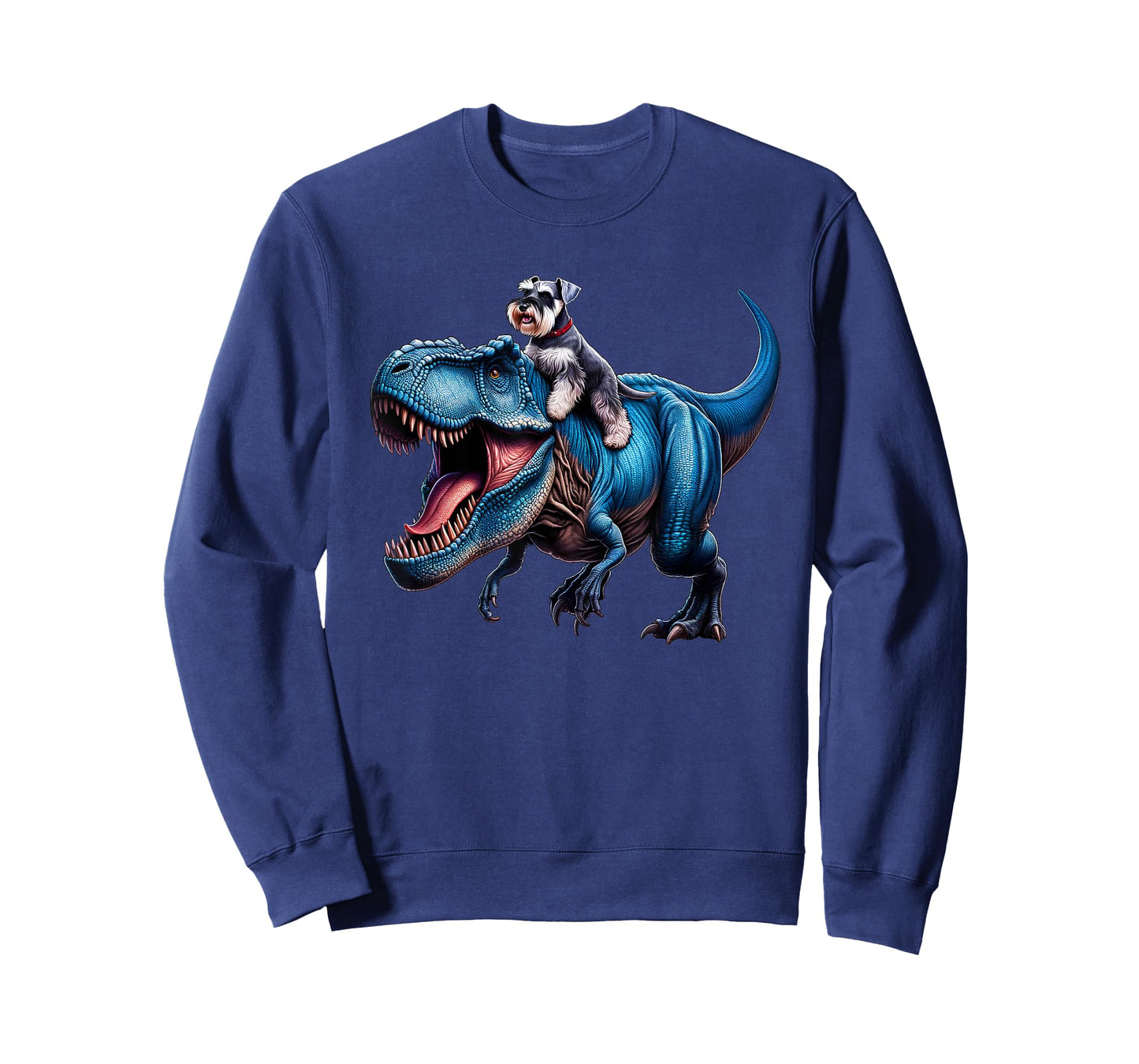 Miniature Schnauzer Riding T-Rex Dinosaur Funny Dog Lover T-Shirt