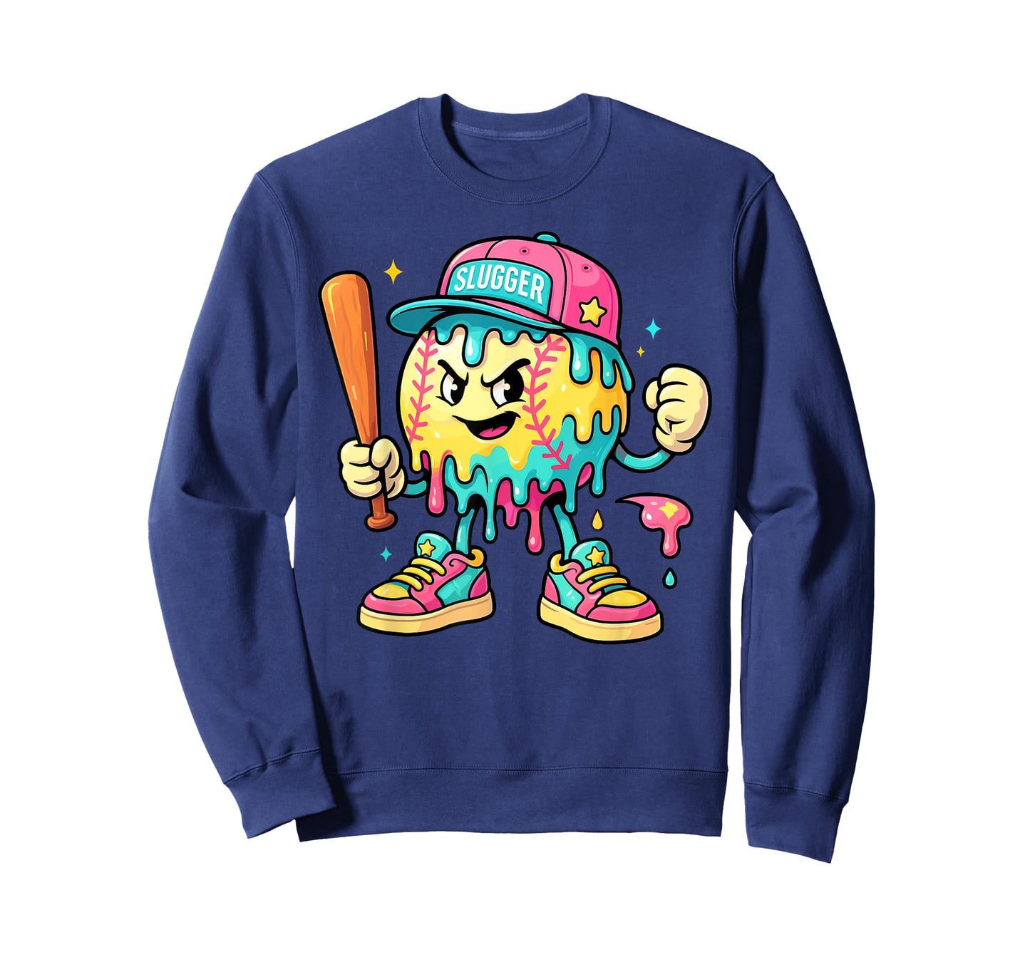 Baseball Ice Cream Drip with Sprinkles Men Boys Kids T-Shirt