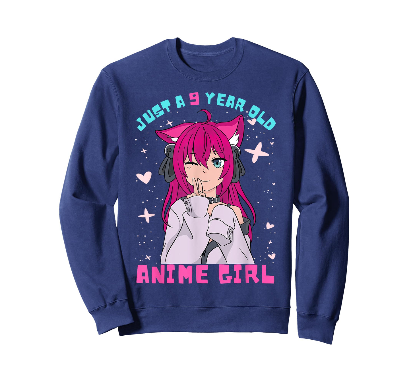 Anime Girl 9 Year Old Birthday Girl Kawaii 9th Birthday T-Shirt