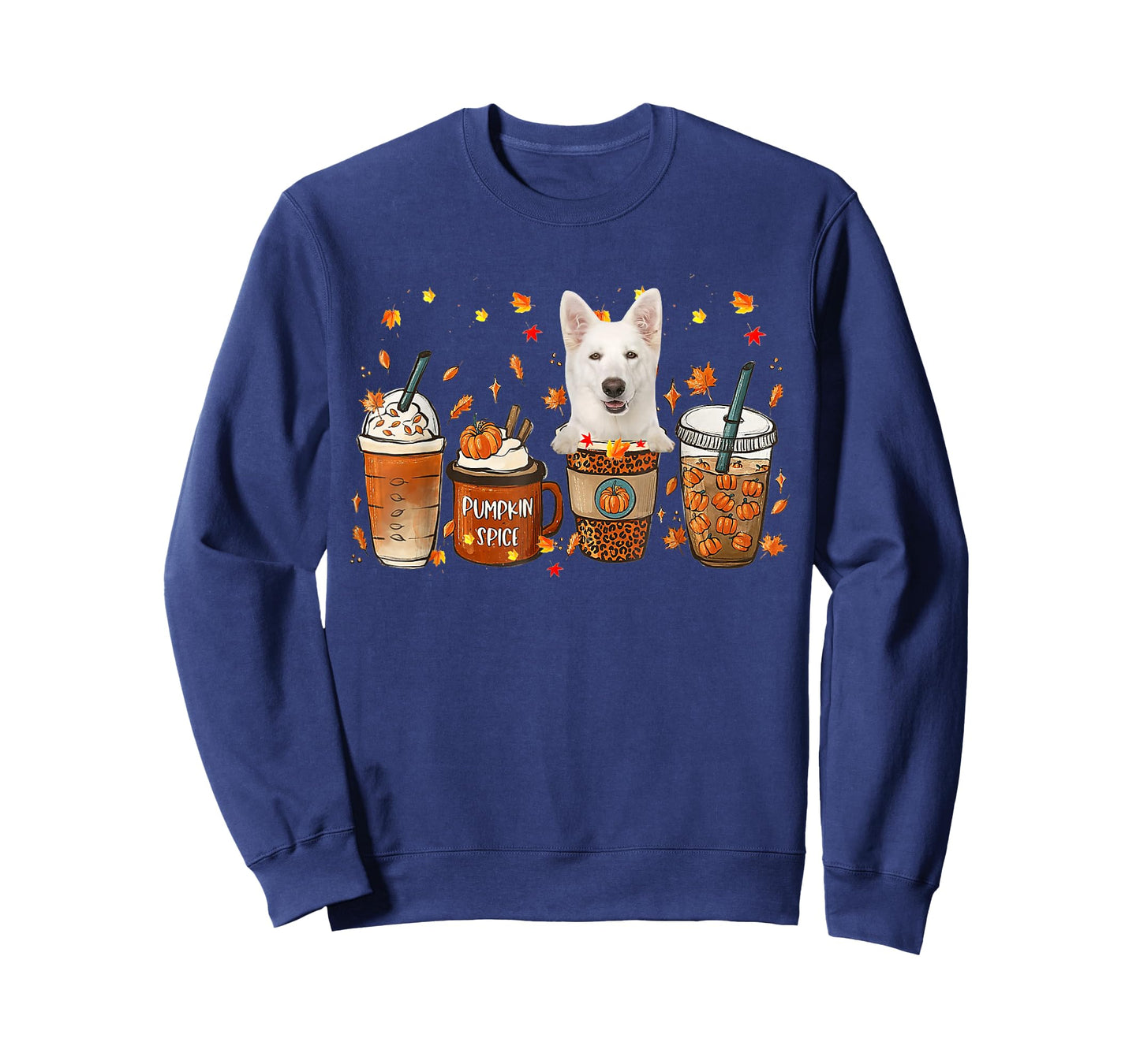 White German Shepherd Fall Coffee Pumpkin Spice Latte Iced T-Shirt