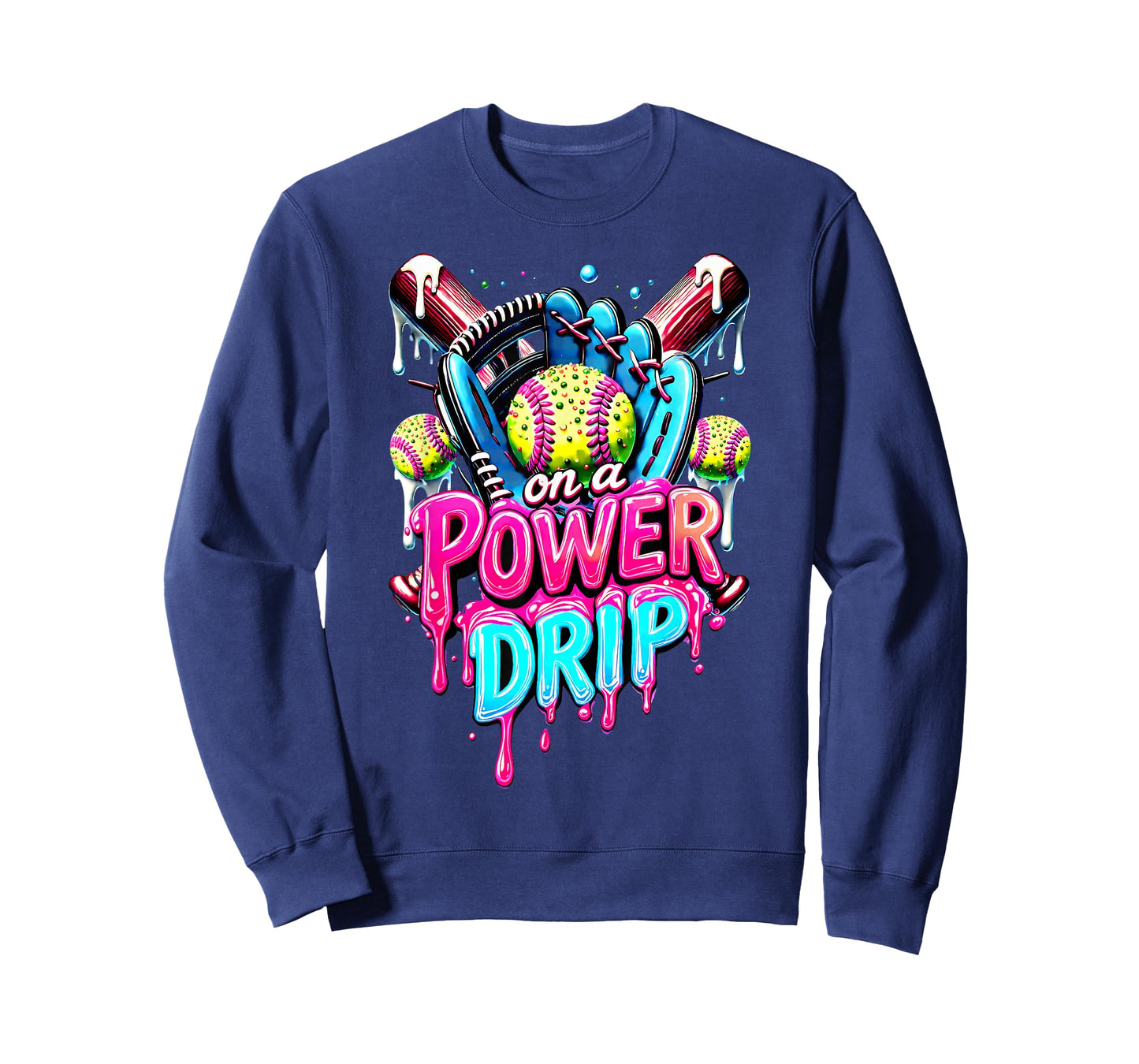 On A Power Drip Softball Ice Cream Dripping With Sprinkles T-Shirt