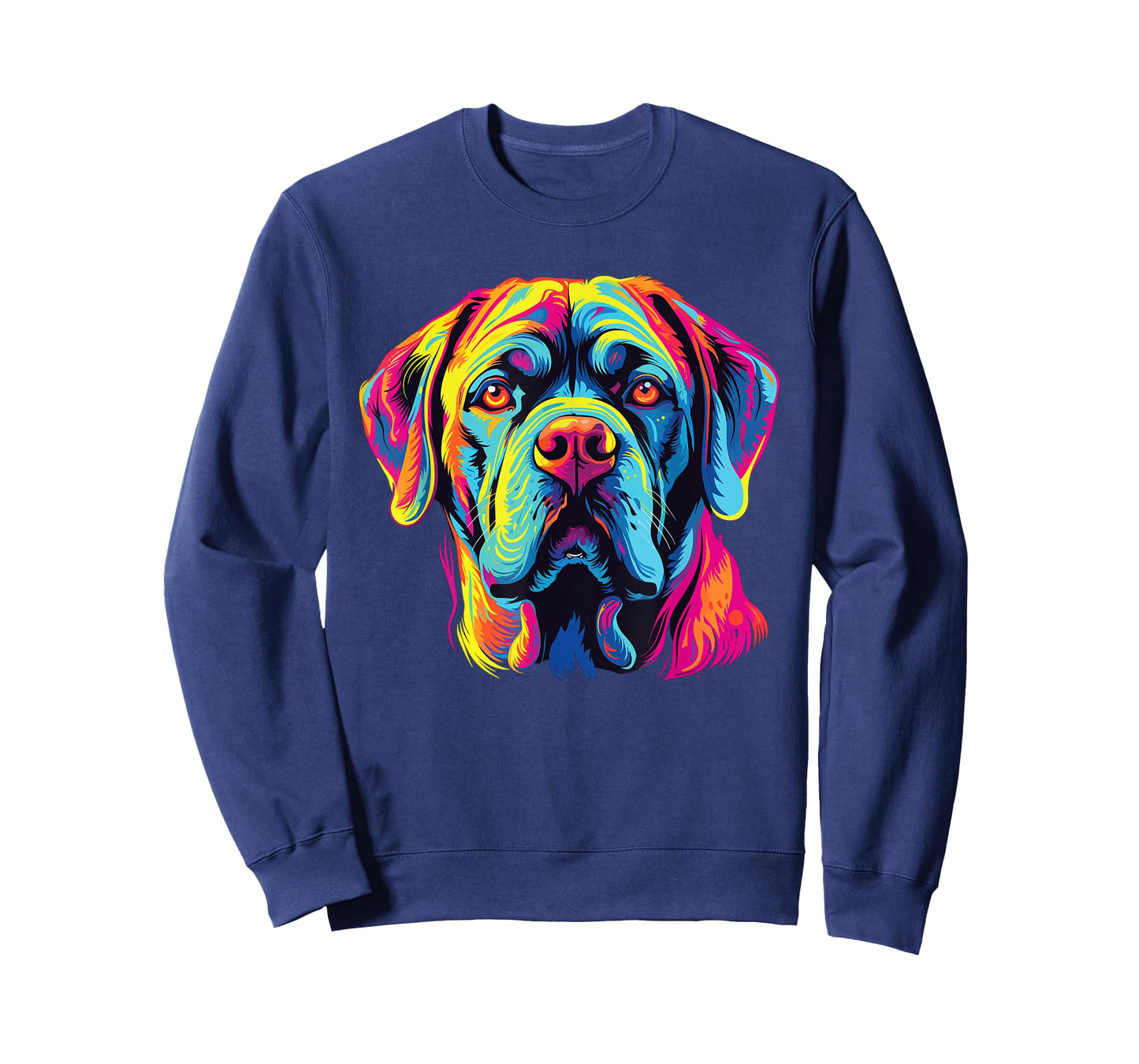 Retro Mastiff Dog Tees Unisex-Adults Kids Multicolor Watercolor Artistic Modern Dog-Themed T-Shirt Small