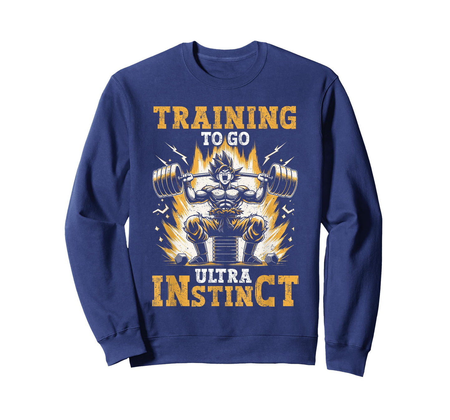 Training To Go Ultra Instinct Gym Weightlifting Distressed T-Shirt