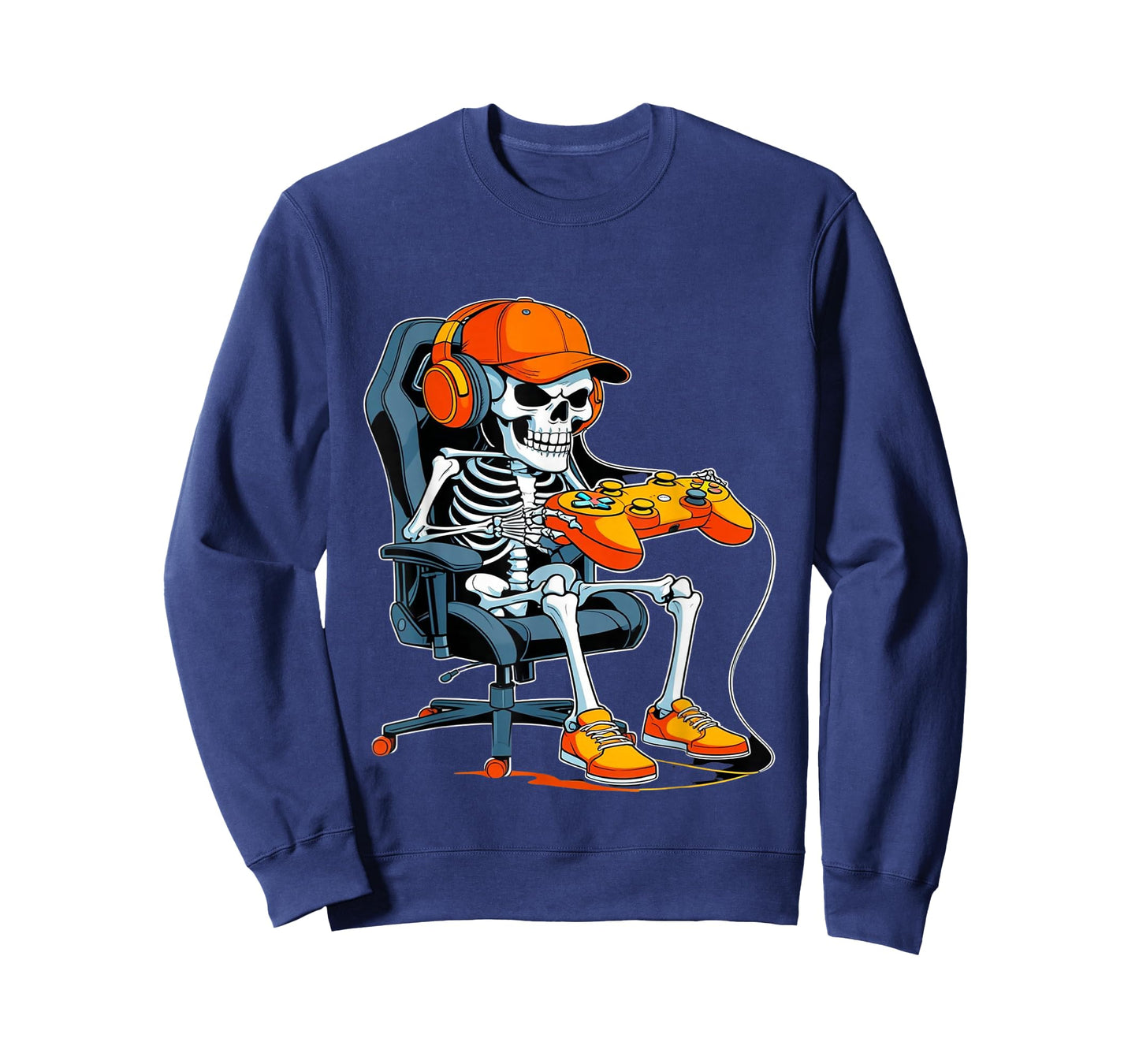Halloween Skeleton Gamer Video Gaming Boys Men Kids Tees T-Shirt