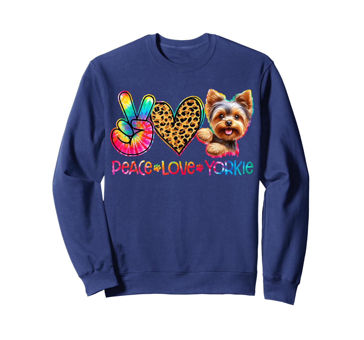 Peace Love Yorkie Tie Dye Dog Lover T-Shirt