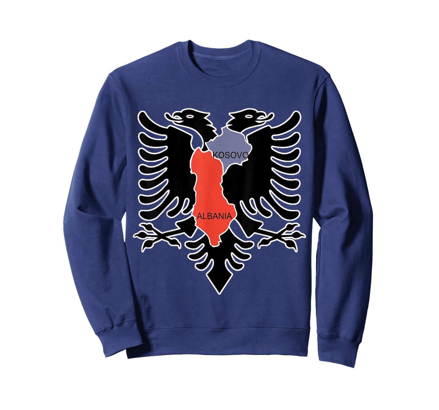 Albania and Kosovo Country Outline with Eagle Emblem T-Shirt