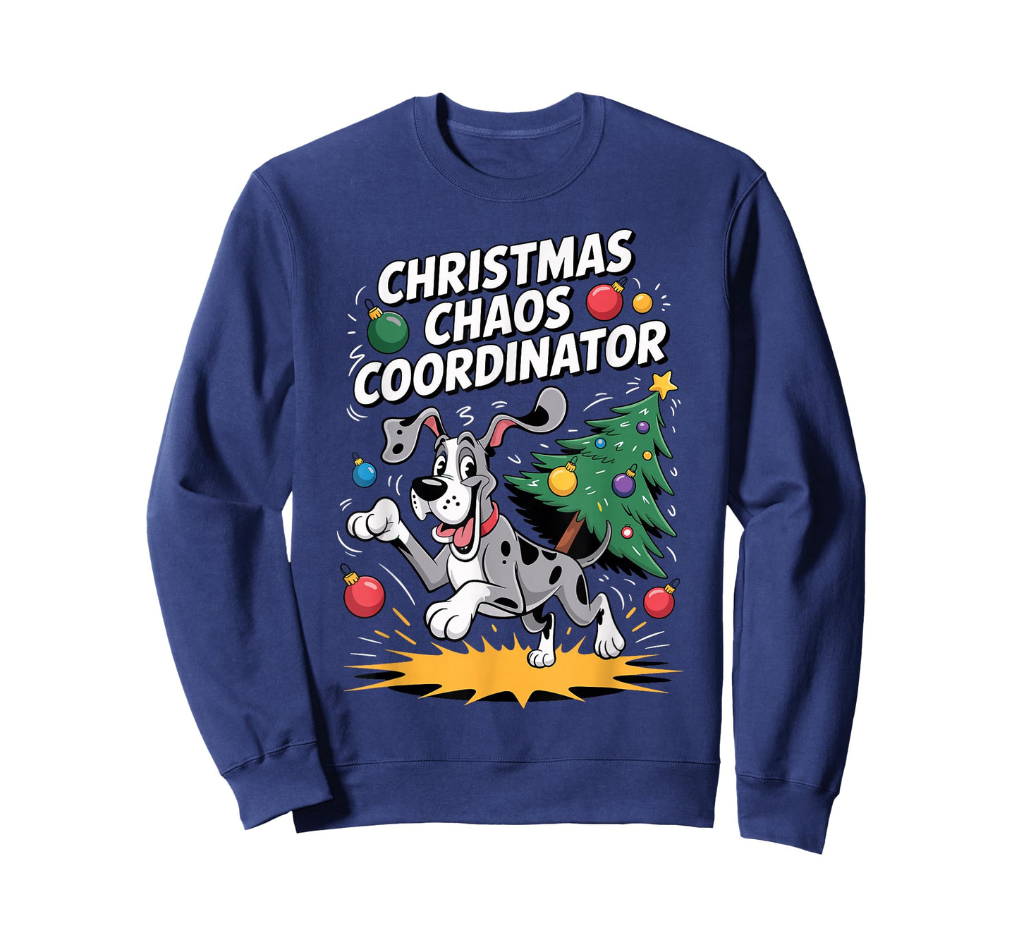 Christmas Chaos Coordinator Xmas Puppy Funny Great Dane T-Shirt