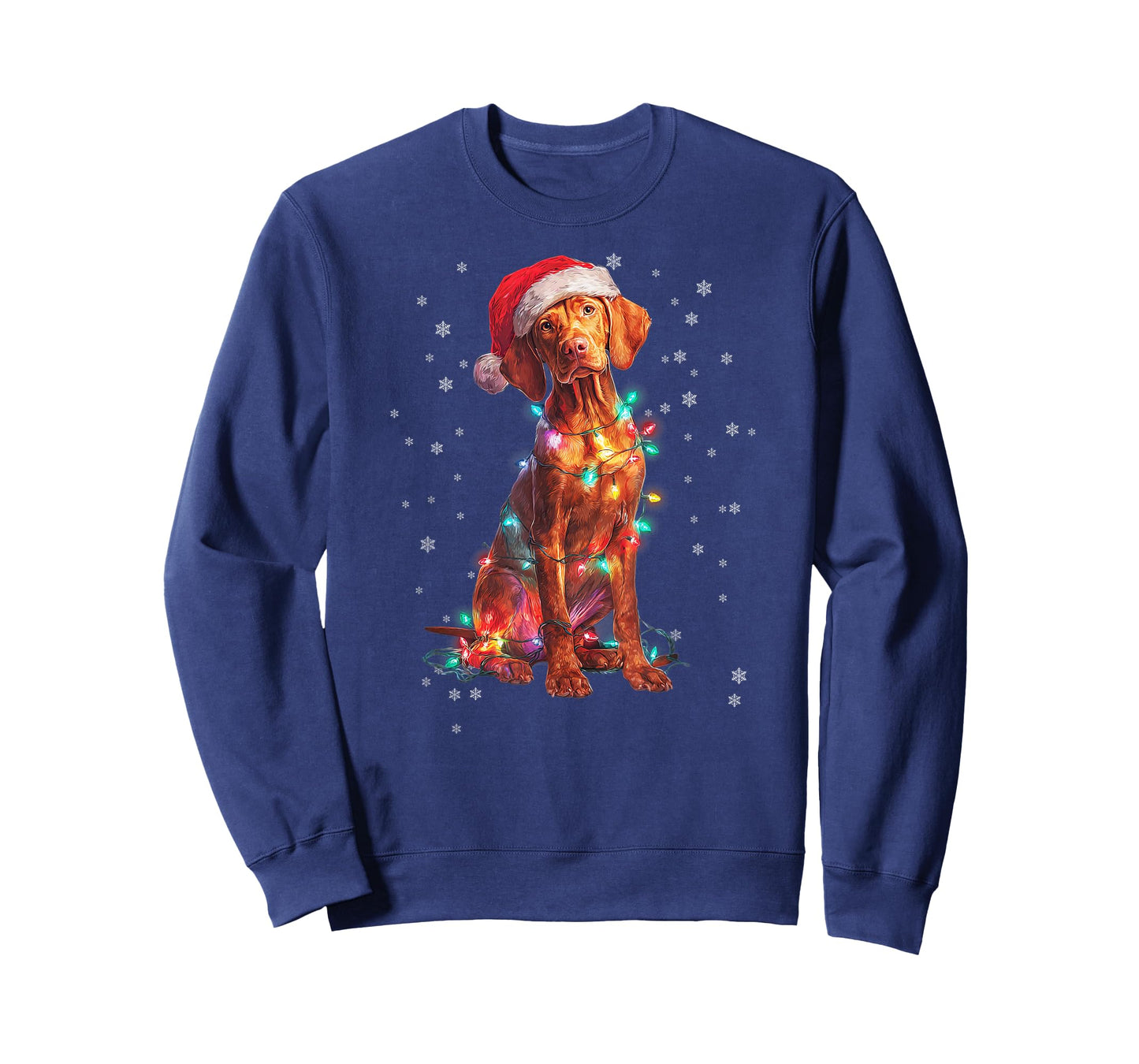 Christmas Dog Vizsla Santa Xmas Women Men Kids T-Shirt