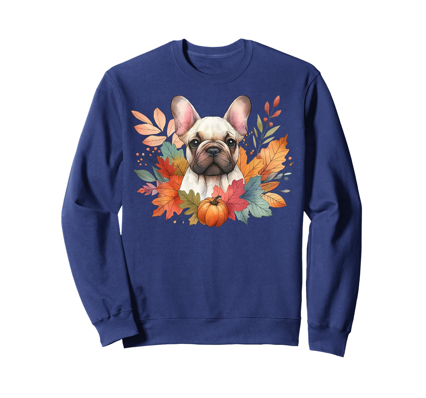 French Bulldog Autumn Fall Red Leaves Holiday Thanksgiving T-Shirt