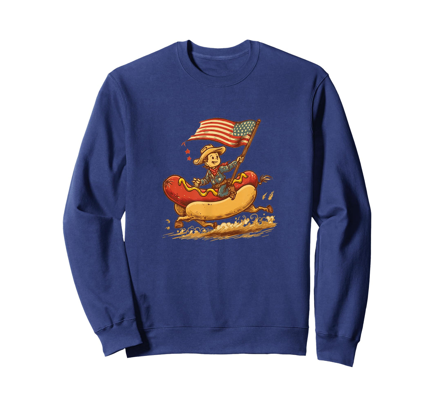 US Hotdog Look with Cool Cowboy for Barbeque Lovers T-Shirt