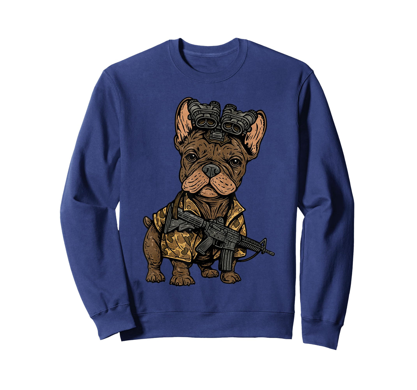 Tactical Frenchie Funny Dog Bulldog with NVG Meme T-Shirt