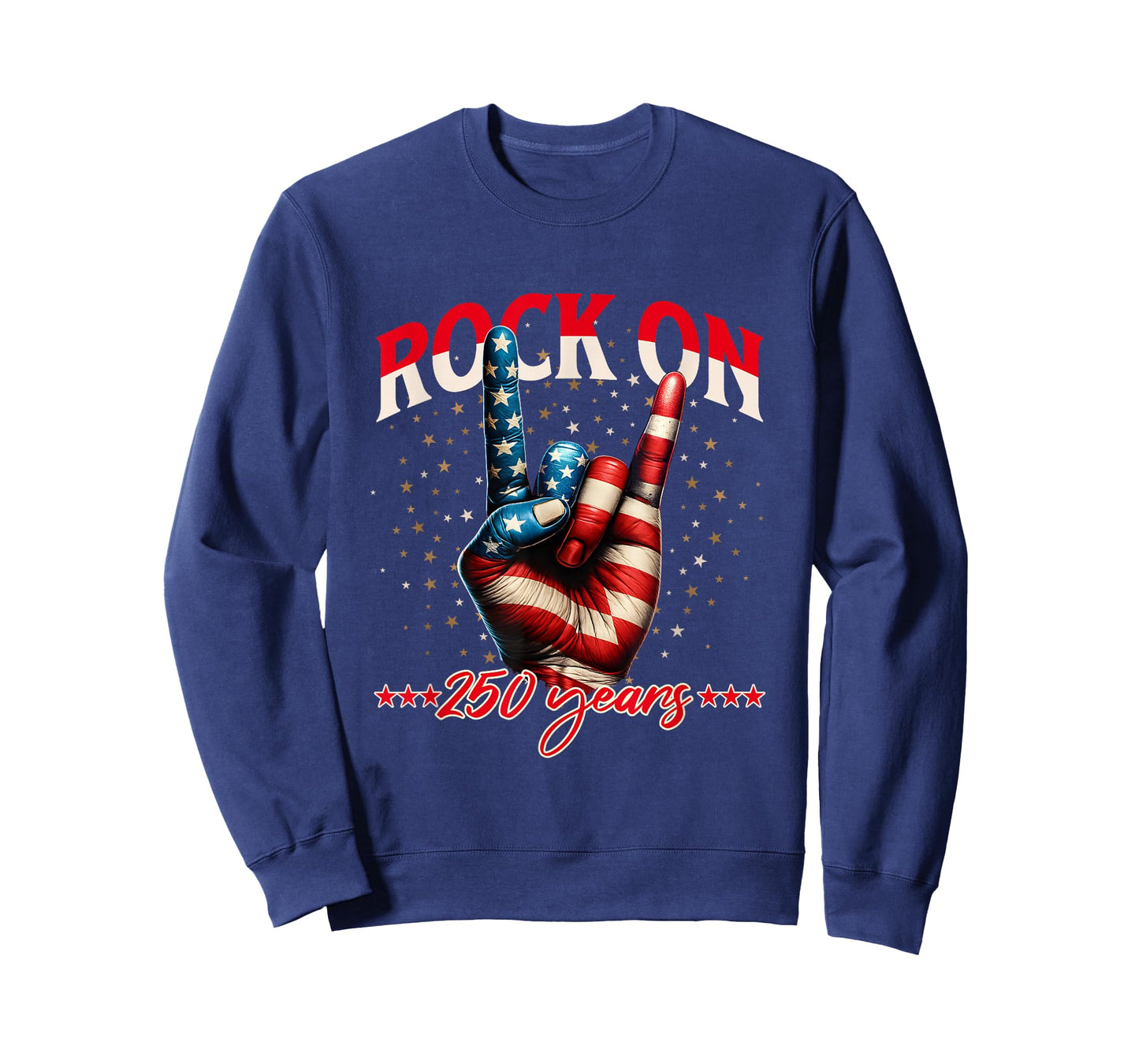 Patriotic Rock On Devil Horns 250 Years 250th Birthday T-Shirt
