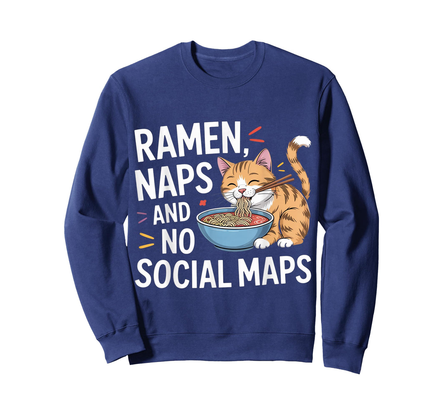 Ramen Naps and No Social Maps Cozy Indoor Cat T-Shirt