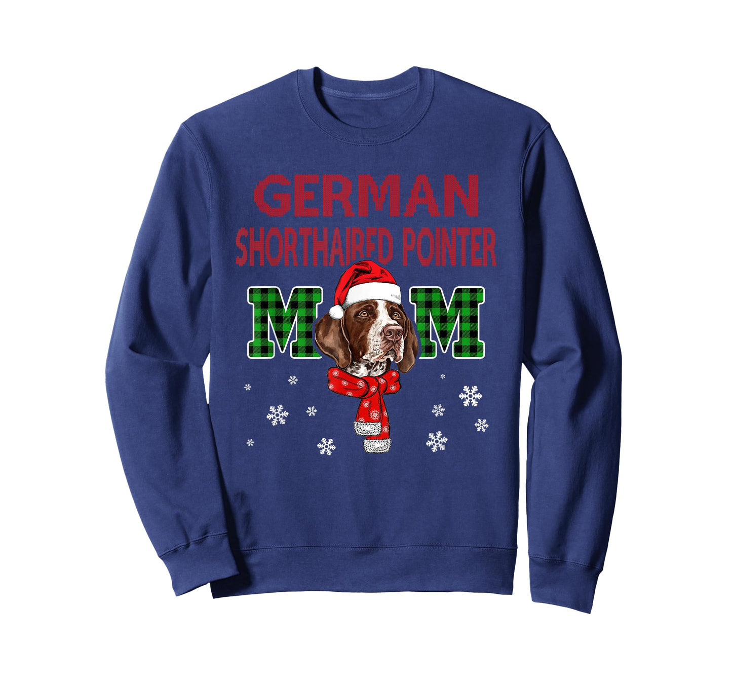 Christmas GSP Mom Plaid Santa Hat Cute Dog Lover T-Shirt