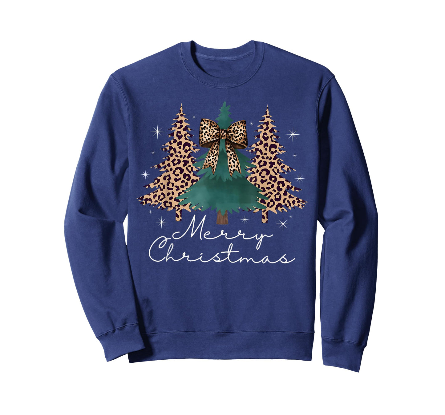 Christmas Trees Leopard Coquette Bow Xmas Pajamas Holiday T-Shirt