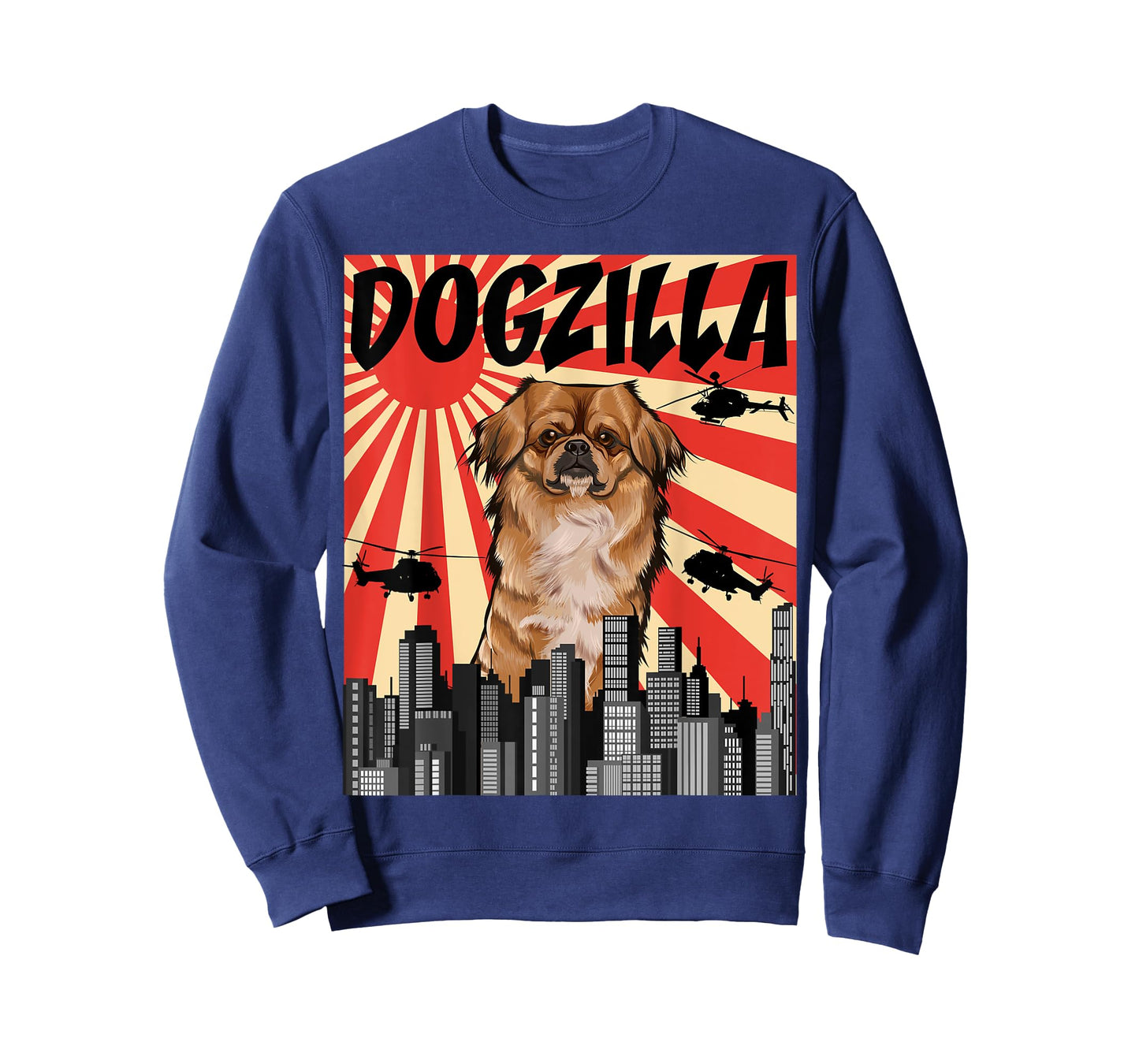 Funny Retro Japanese Dogzilla Pekingese T-Shirt