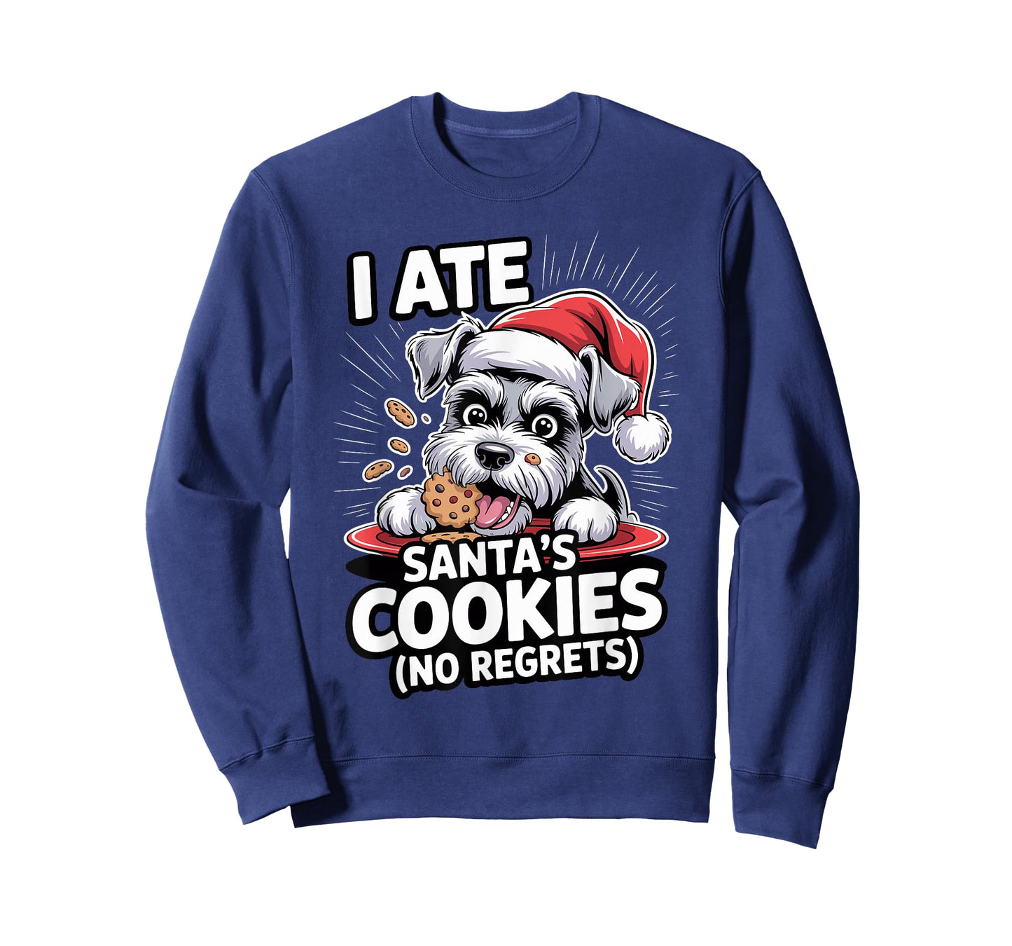 I Ate Santas Cookies Puppy Funny Christmas Mini Schnauzer T-Shirt