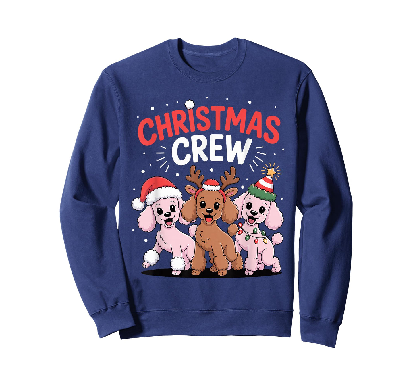 Christmas Crew Xmas Puppy Dog Breed Funny Christmas Poodle T-Shirt
