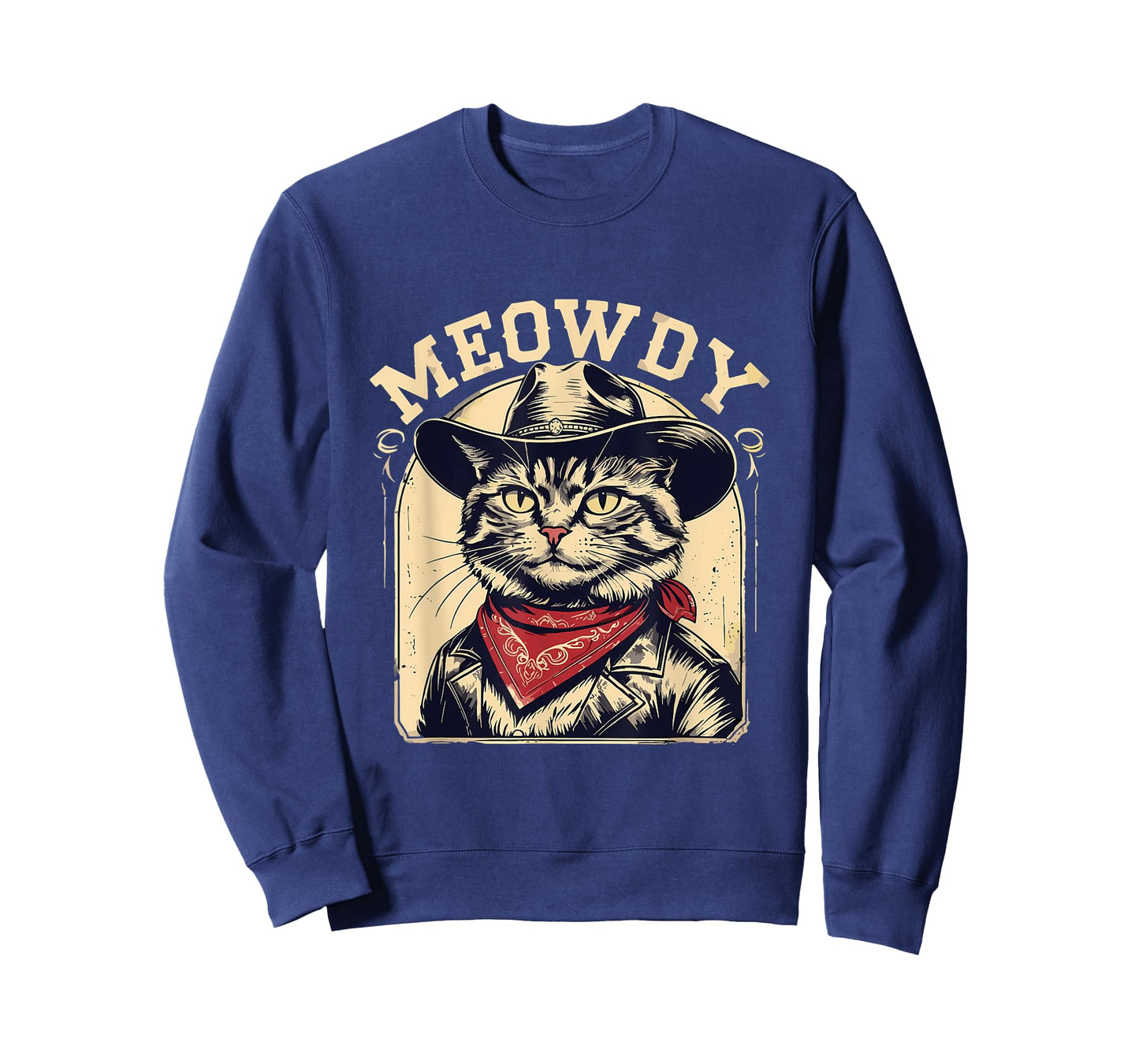 Meowdy Country Music Vintage Girls Funny Western Cowboy Cat T-Shirt
