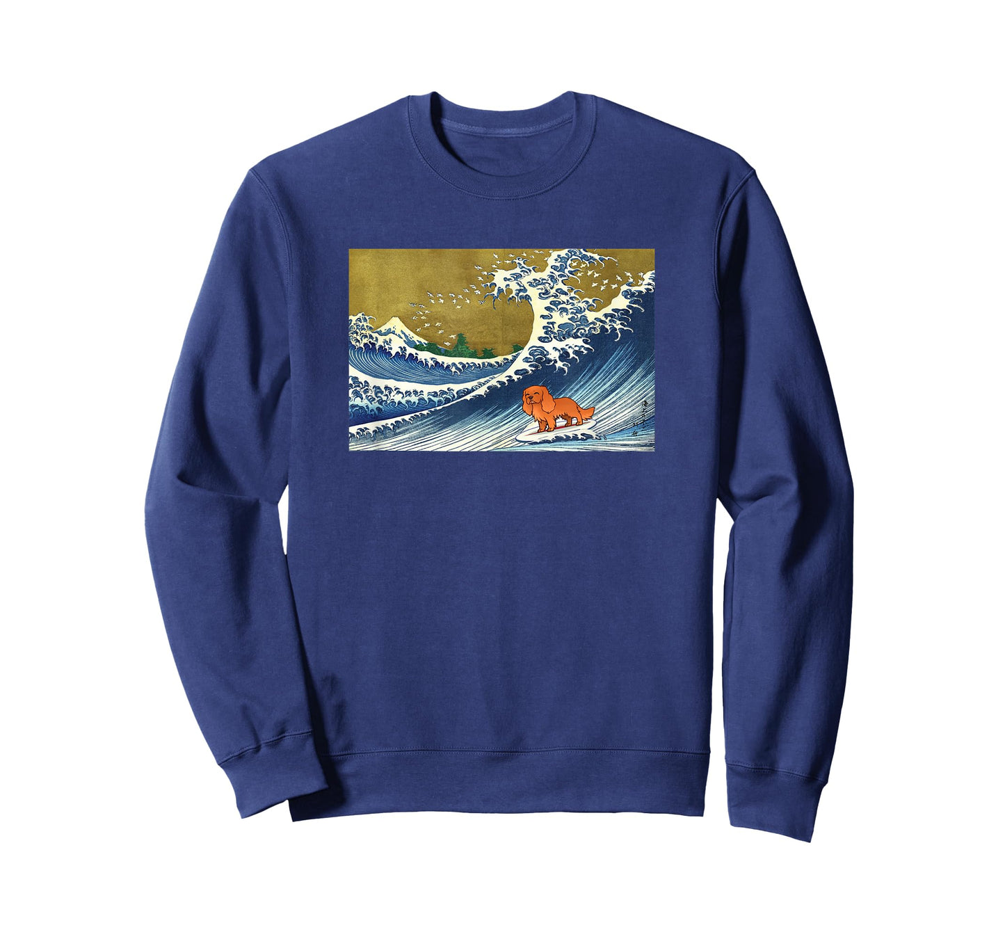 Retro Vintage Surfing Ruby Cavalier King Charles Dog Lover T-Shirt