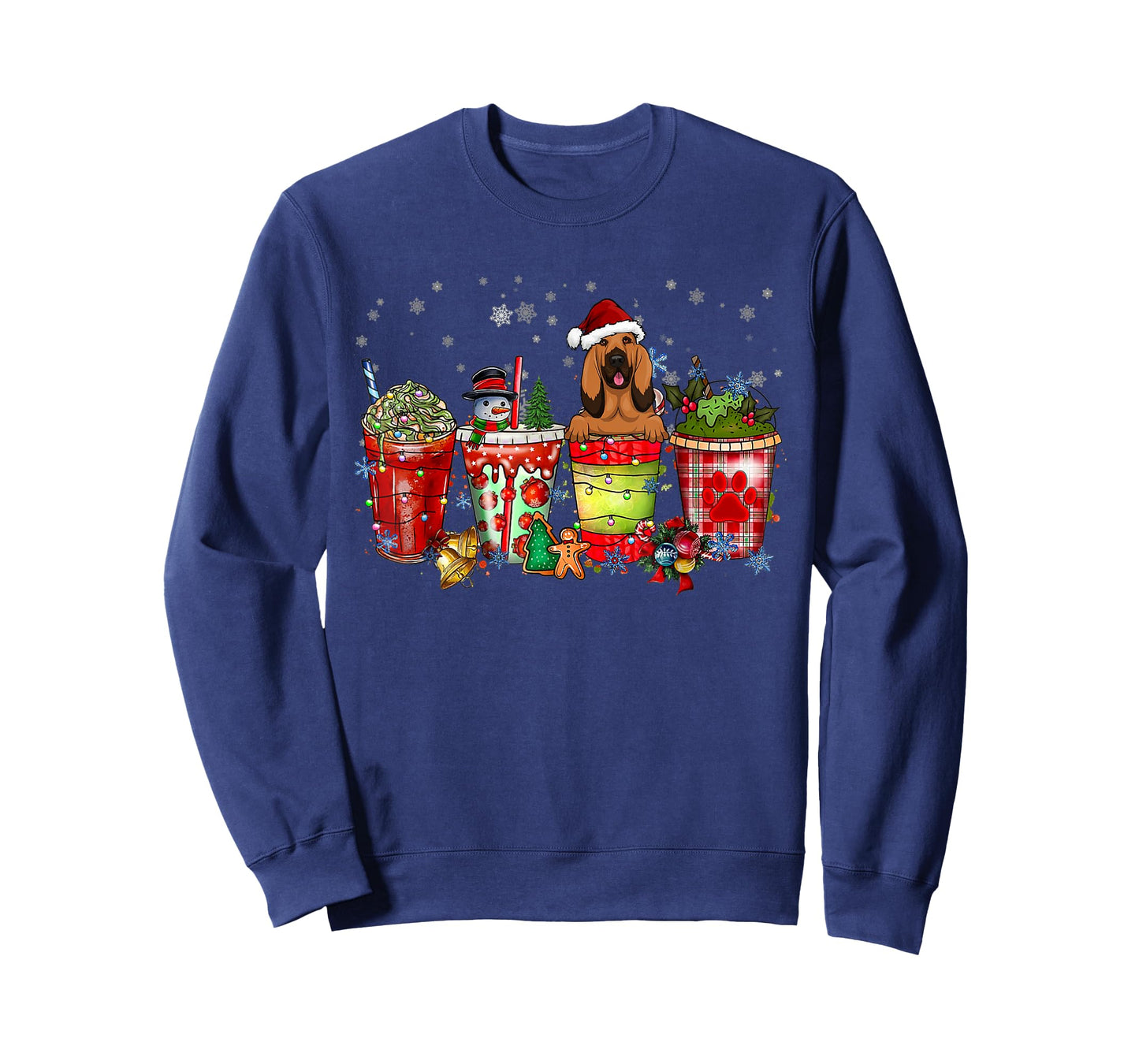Cute Blood Hound Dog Christmas Coffee Pajamas Xmas T-Shirt
