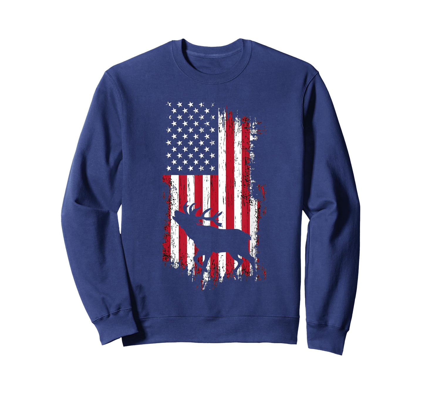 American Moose Hunter - USA Vintage Flag Patriotic Women Men T-Shirt