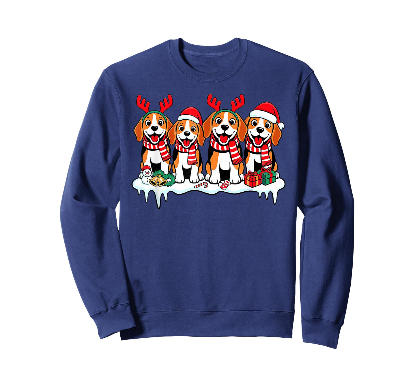 Beagle Dog Christmas Matching Family Pajama Xmas Santa T-Shirt