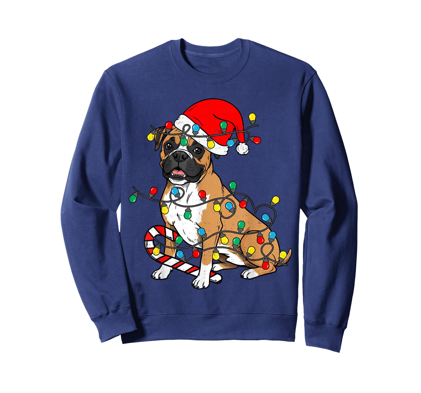 Boxer Dog Christmas Lights Pajama Santa Xmas Pet Dog Lover T-Shirt