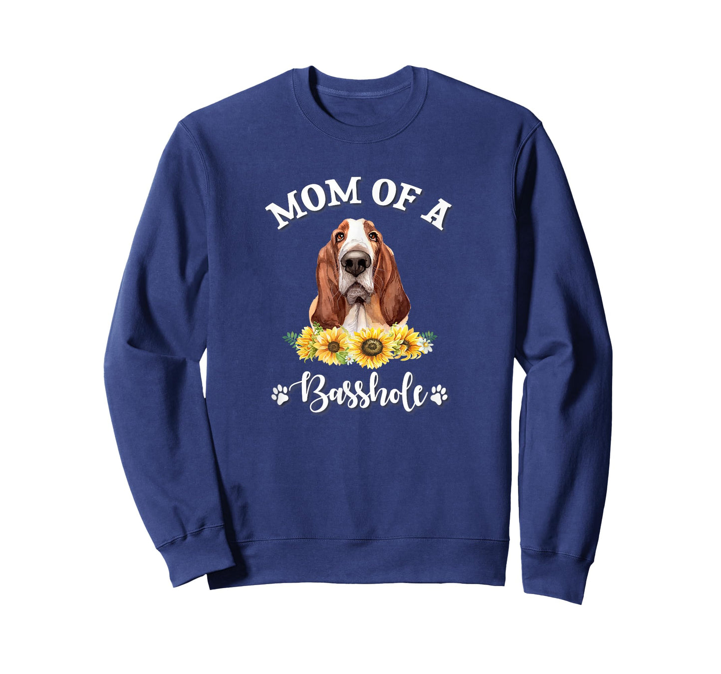 Cute Womens Girls Sunflowers Mom Basset Hound Dog Lover T-Shirt