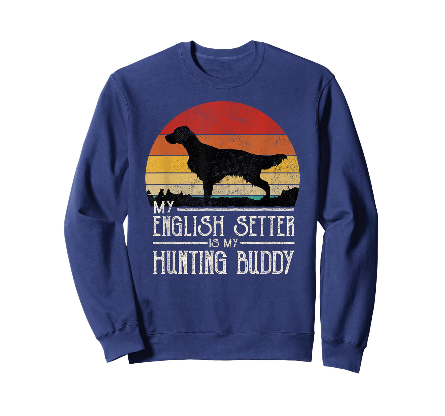 Vintage Sunset Hunting Dog English Setter T-Shirt for Men Women Kids