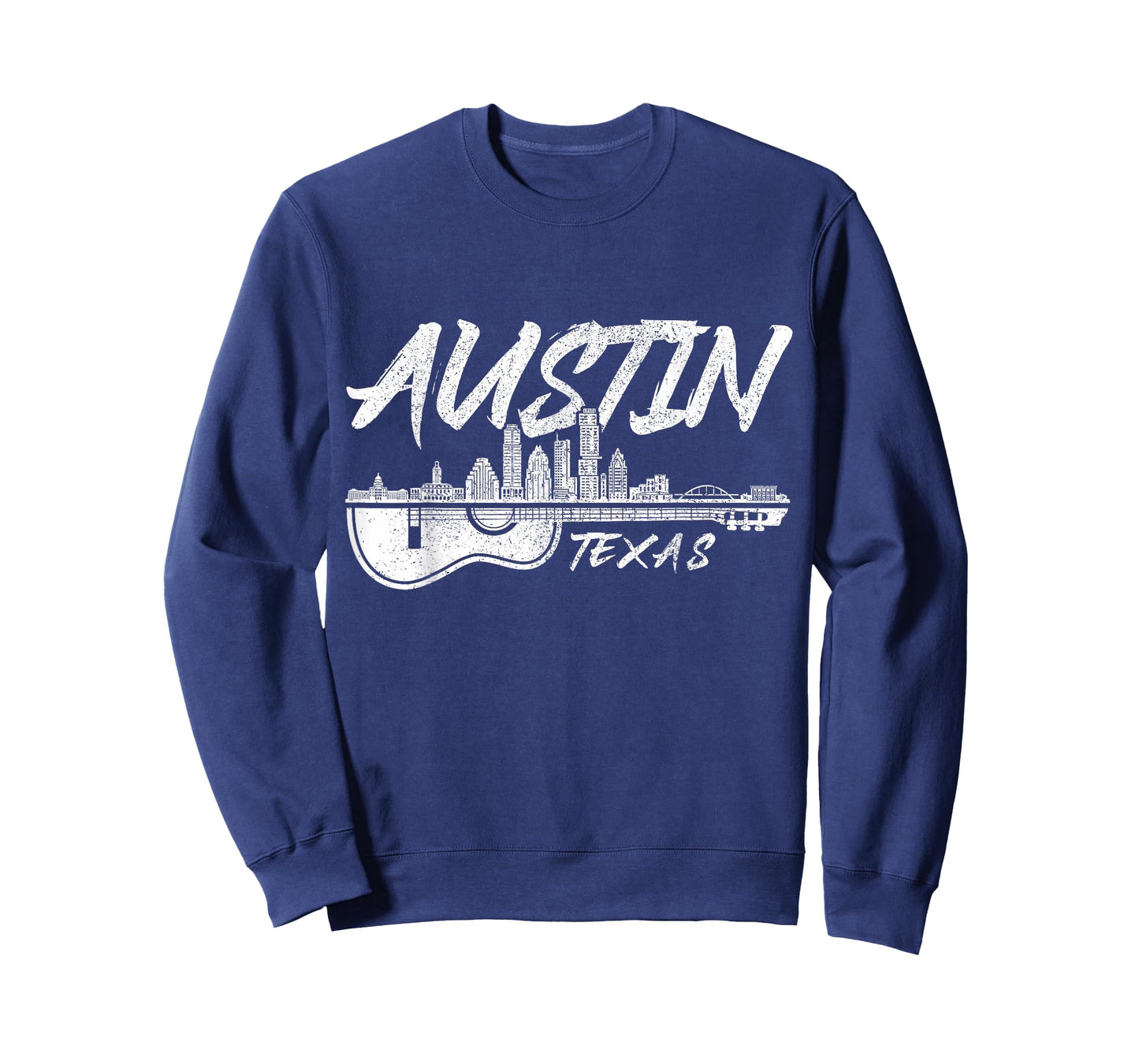 Austin Texas Guitar Player Skyline Folk Blues Country Music T-Shirt