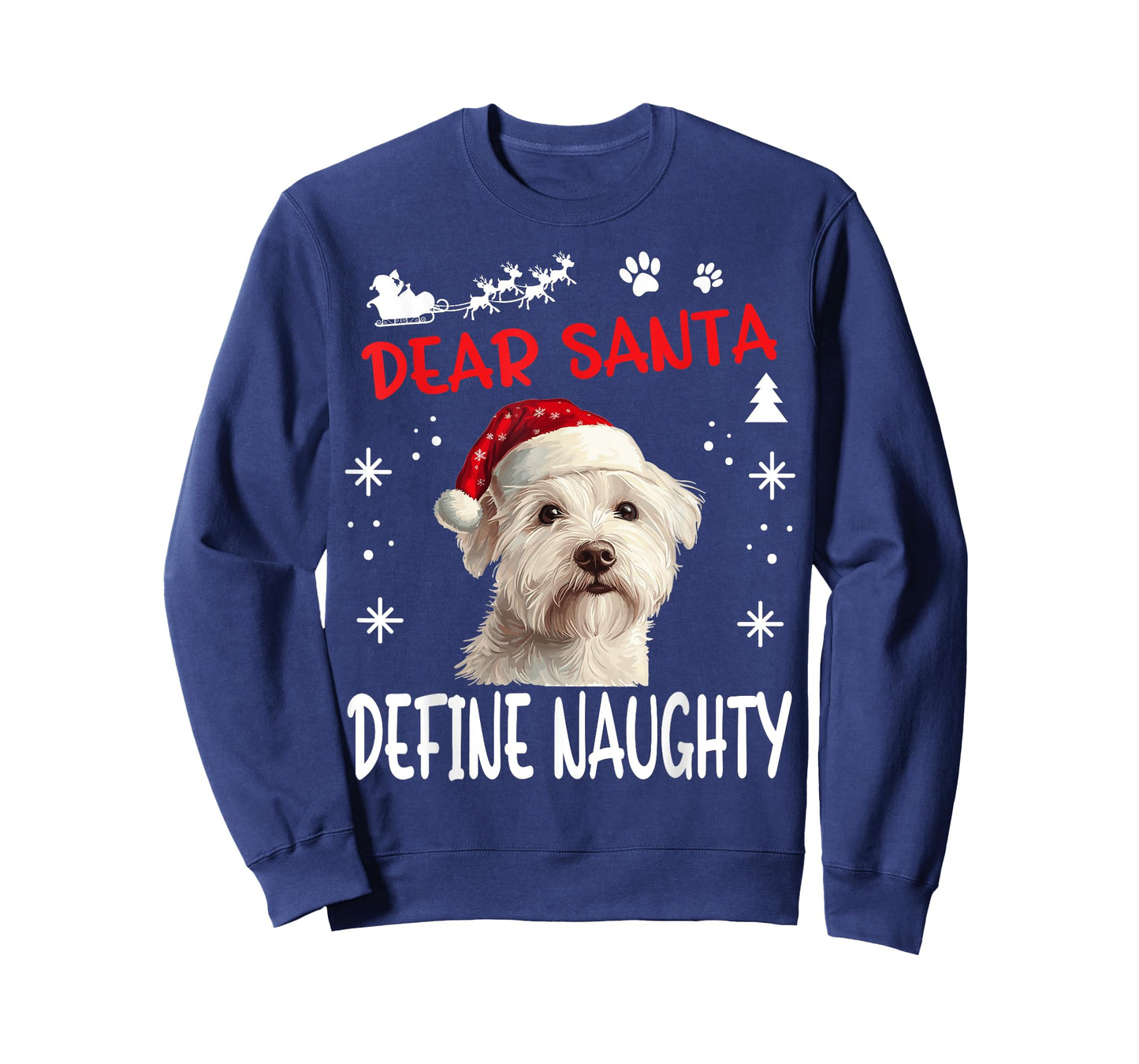 Cute West Highland White Terrier Dog Christmas Dear Santa T-Shirt for Men Women Kids